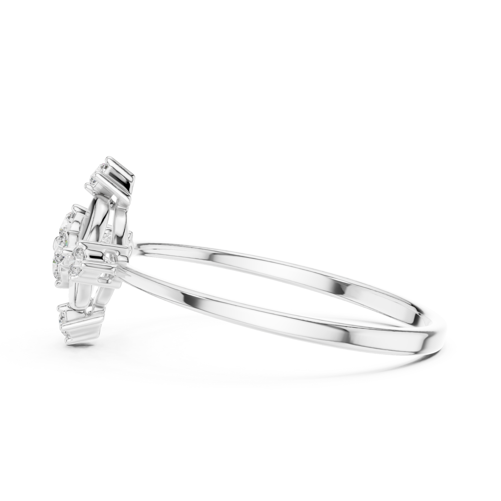  White Gold Luminous Fold Majesty Statement Ring Side View