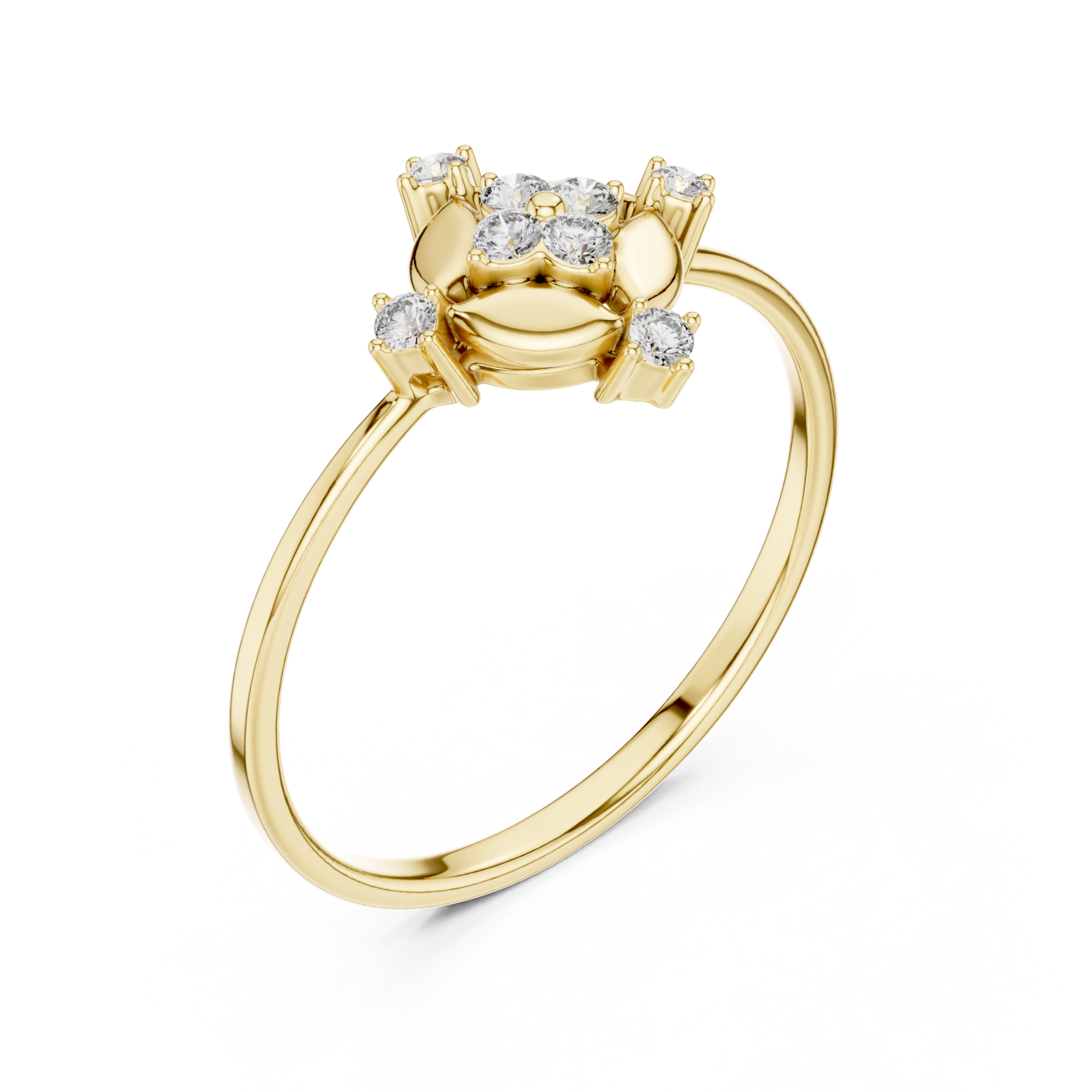 Gold Luminous Fold Majesty Statement Ring Right View