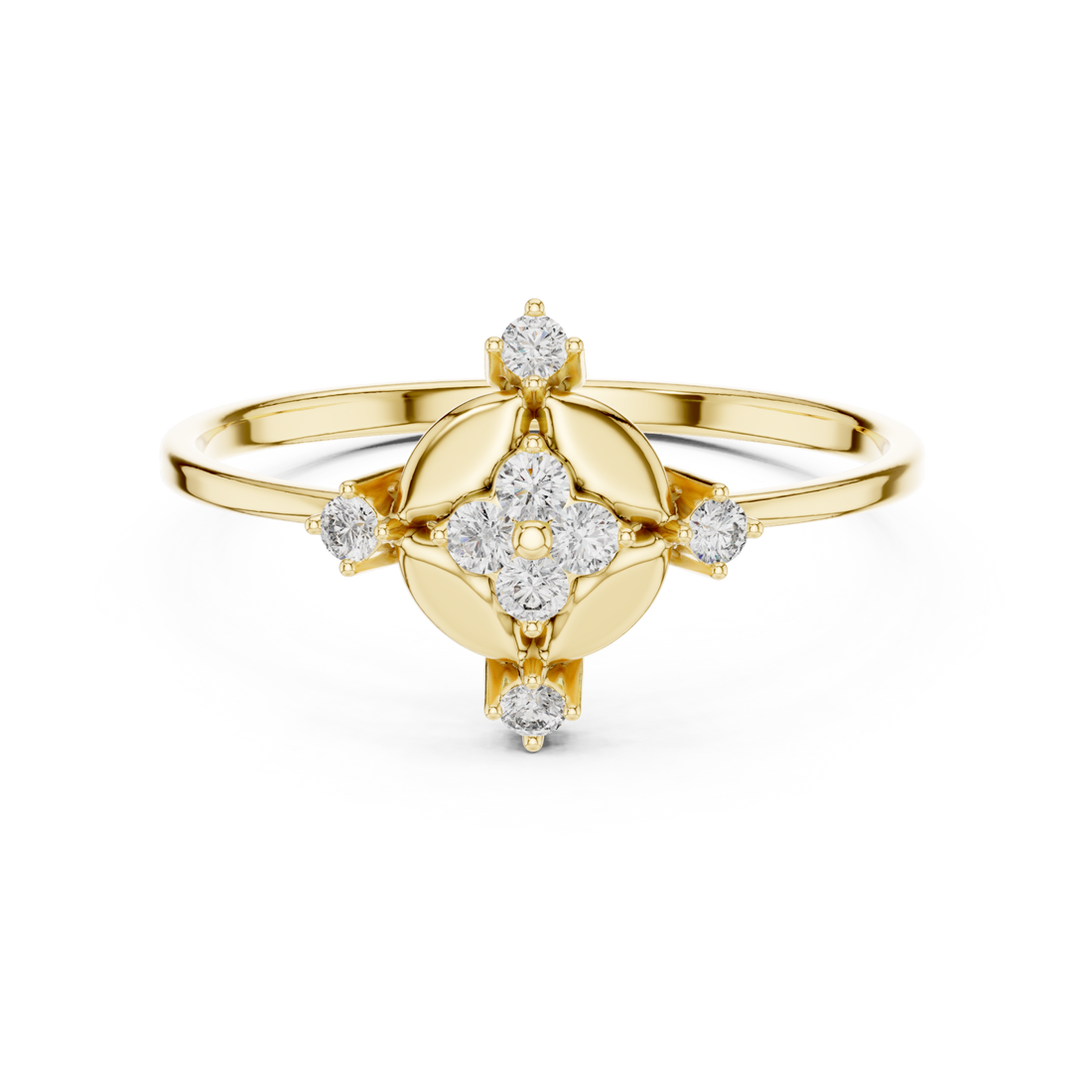 Gold Luminous Fold Majesty Statement Ring Right View