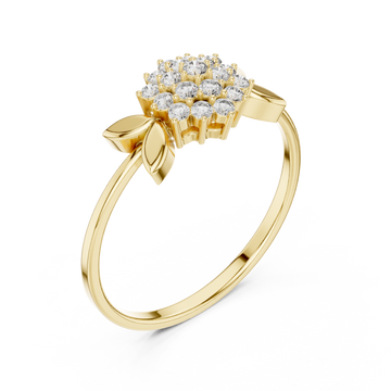 Gold Gentle Breeze Floral Accent Stacking Ring Right View