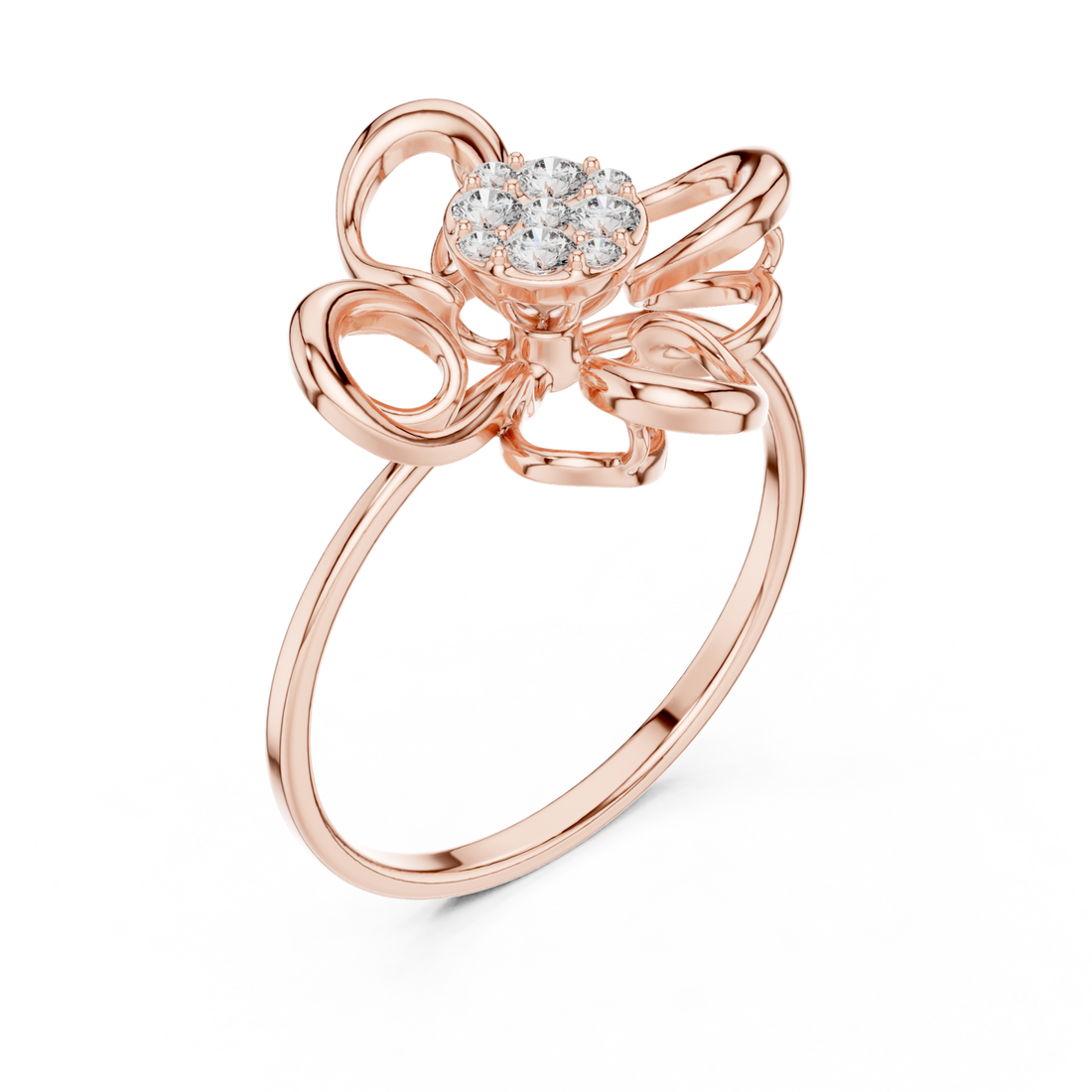  Rose Gold Delicate Bloom Harmony Ring Right View