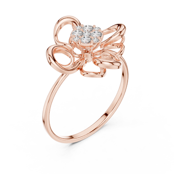  Rose Gold Delicate Bloom Harmony Ring Right View