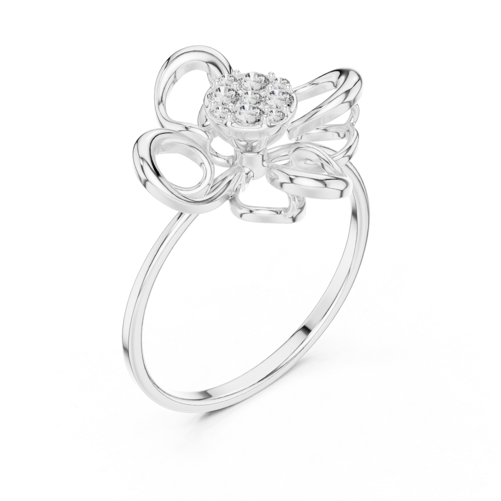  White Gold Delicate Bloom Harmony Ring Right View