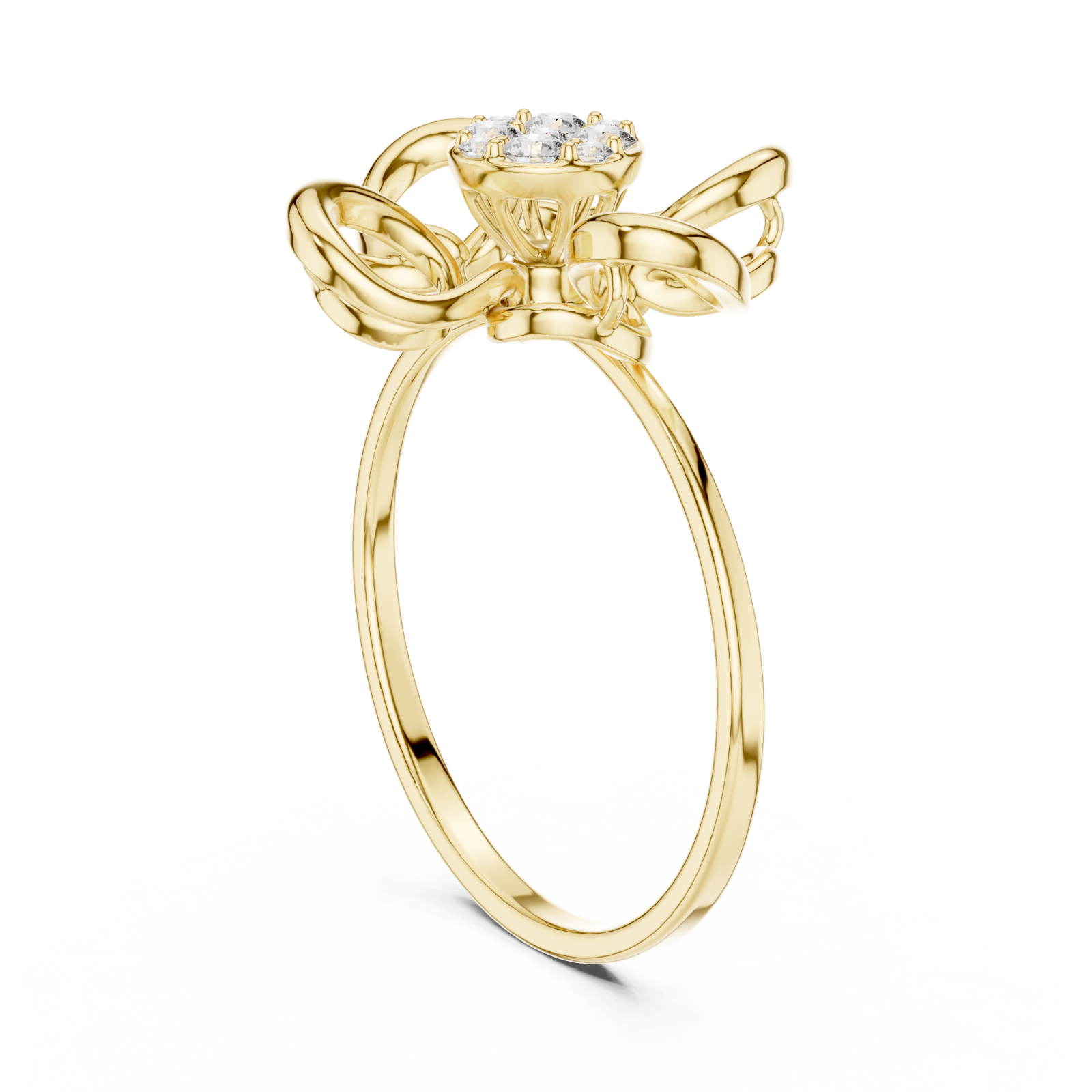  Gold Delicate Bloom Harmony Ring Left View