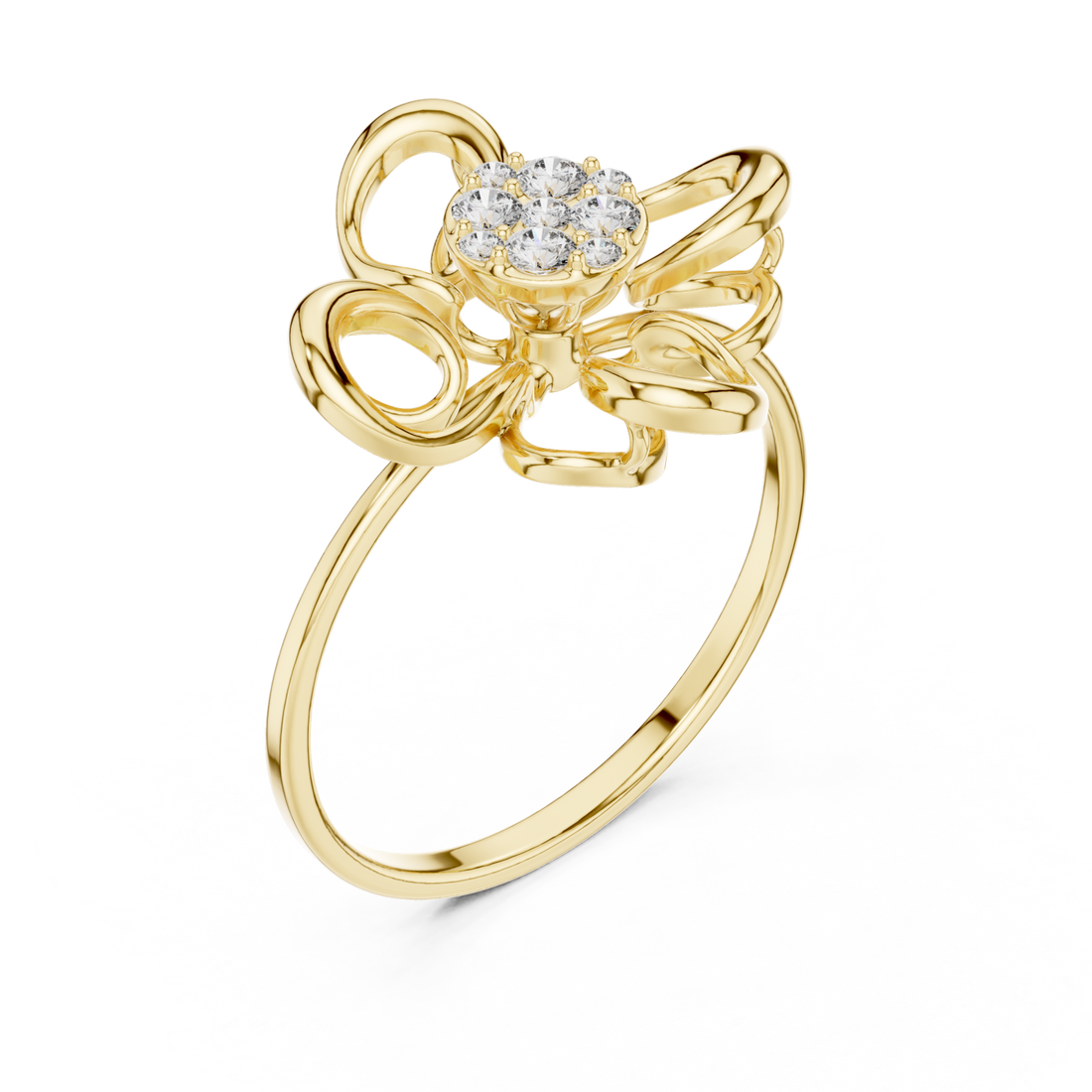 Gold Delicate Bloom Harmony Ring Right View