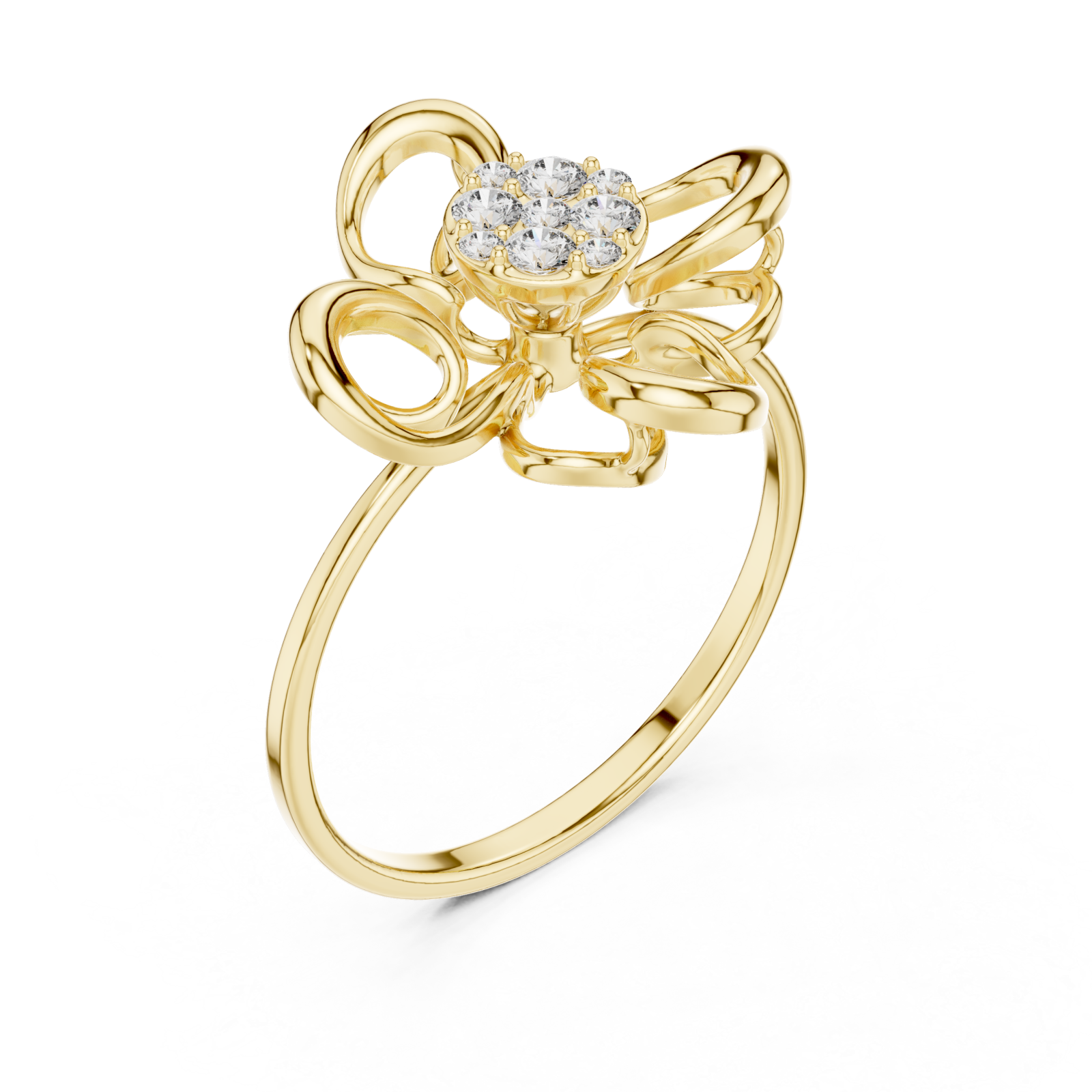 Gold Delicate Bloom Harmony Ring Right View