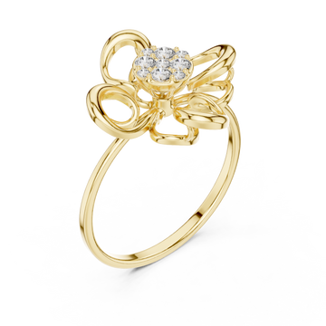 Gold Delicate Bloom Harmony Ring Right View