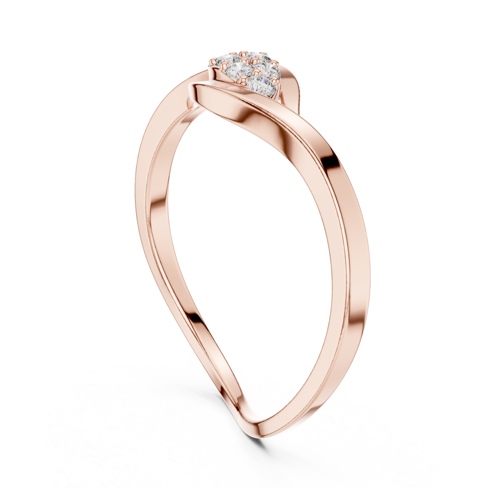  Rose Gold Pure Grace Sculpted Open Band Ring Left View