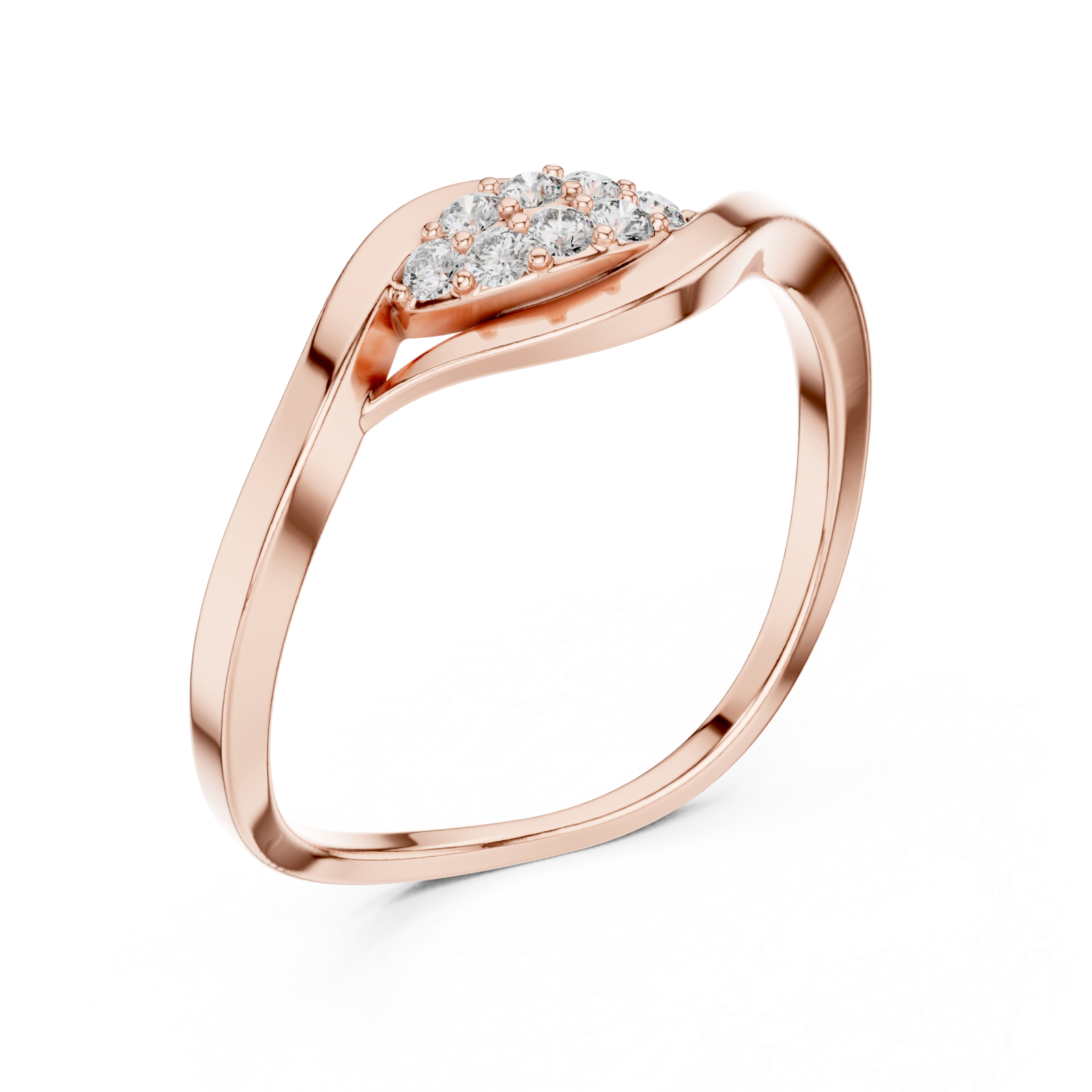  Rose Gold Pure Grace Sculpted Open Band Ring Right View
