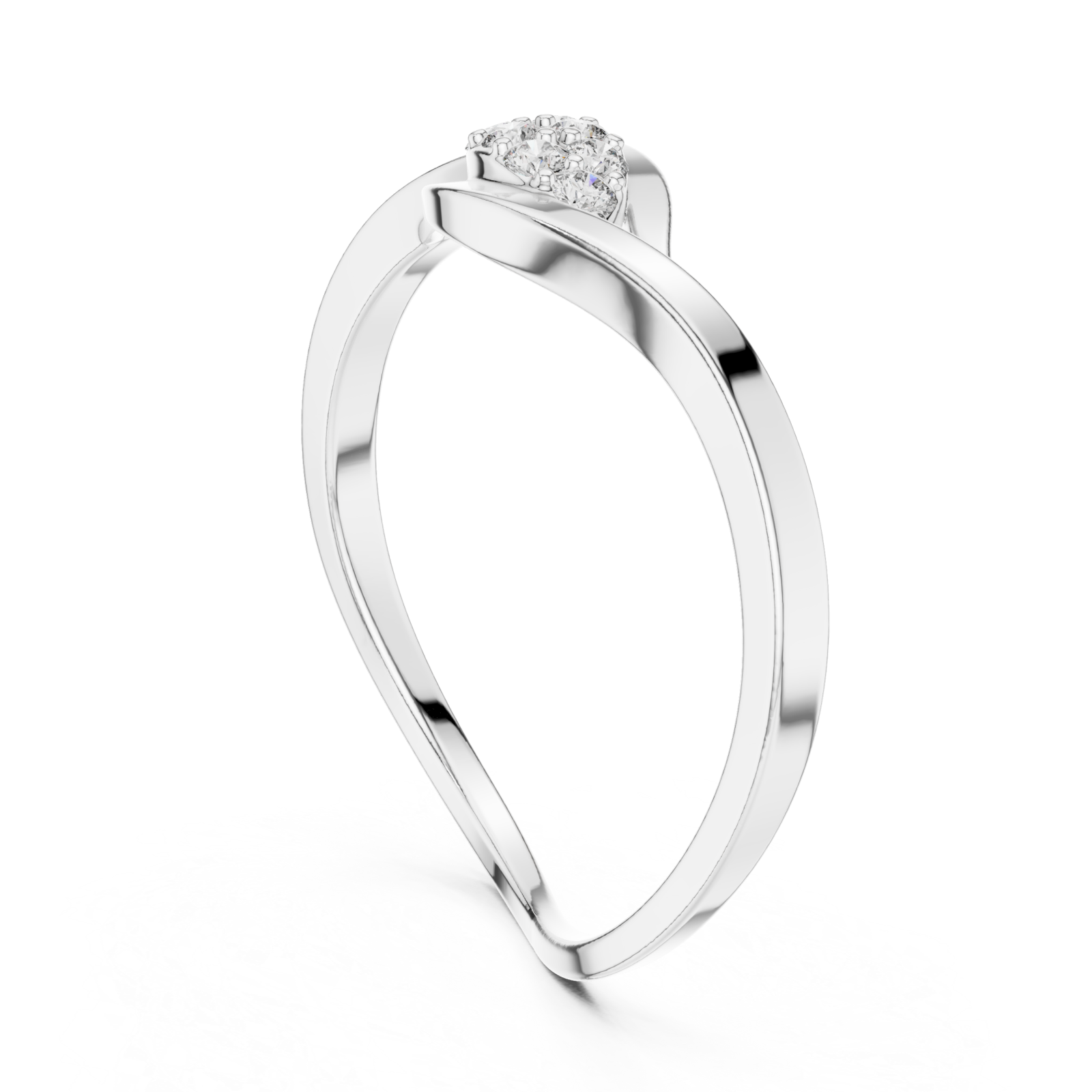  White Gold Pure Grace Sculpted Open Band Ring Left View