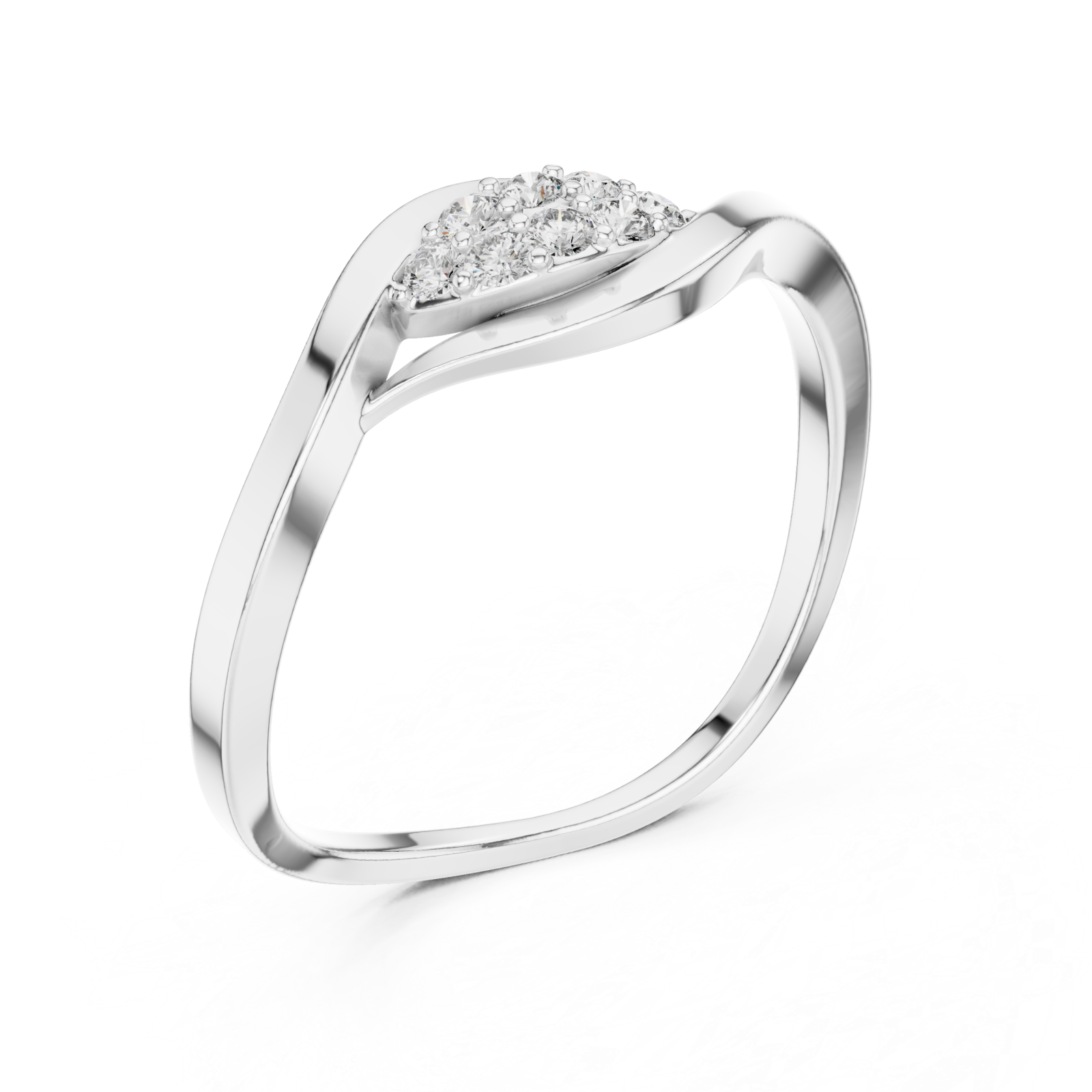  White Gold Pure Grace Sculpted Open Band Ring Right View