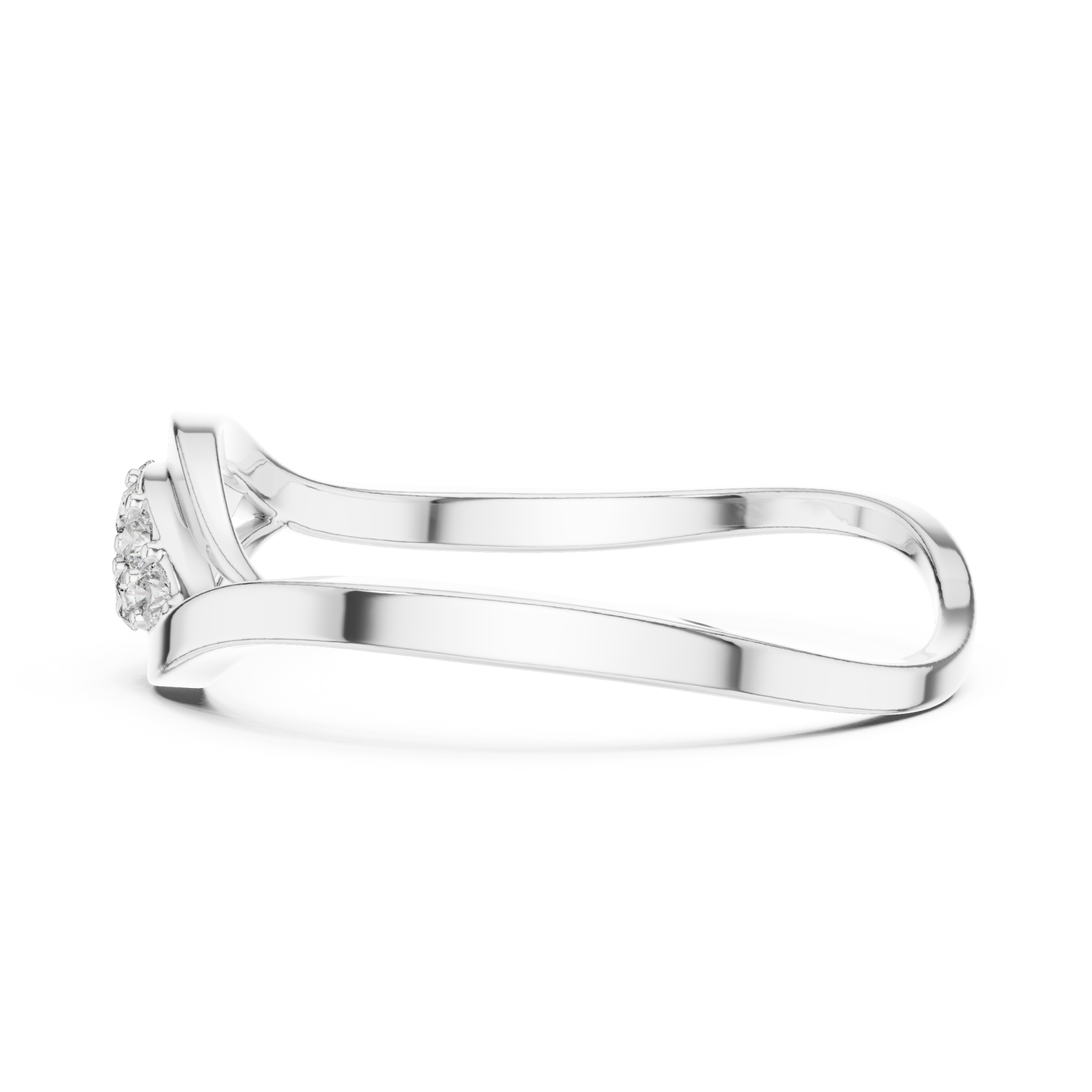  White Gold Pure Grace Sculpted Open Band Ring Side View