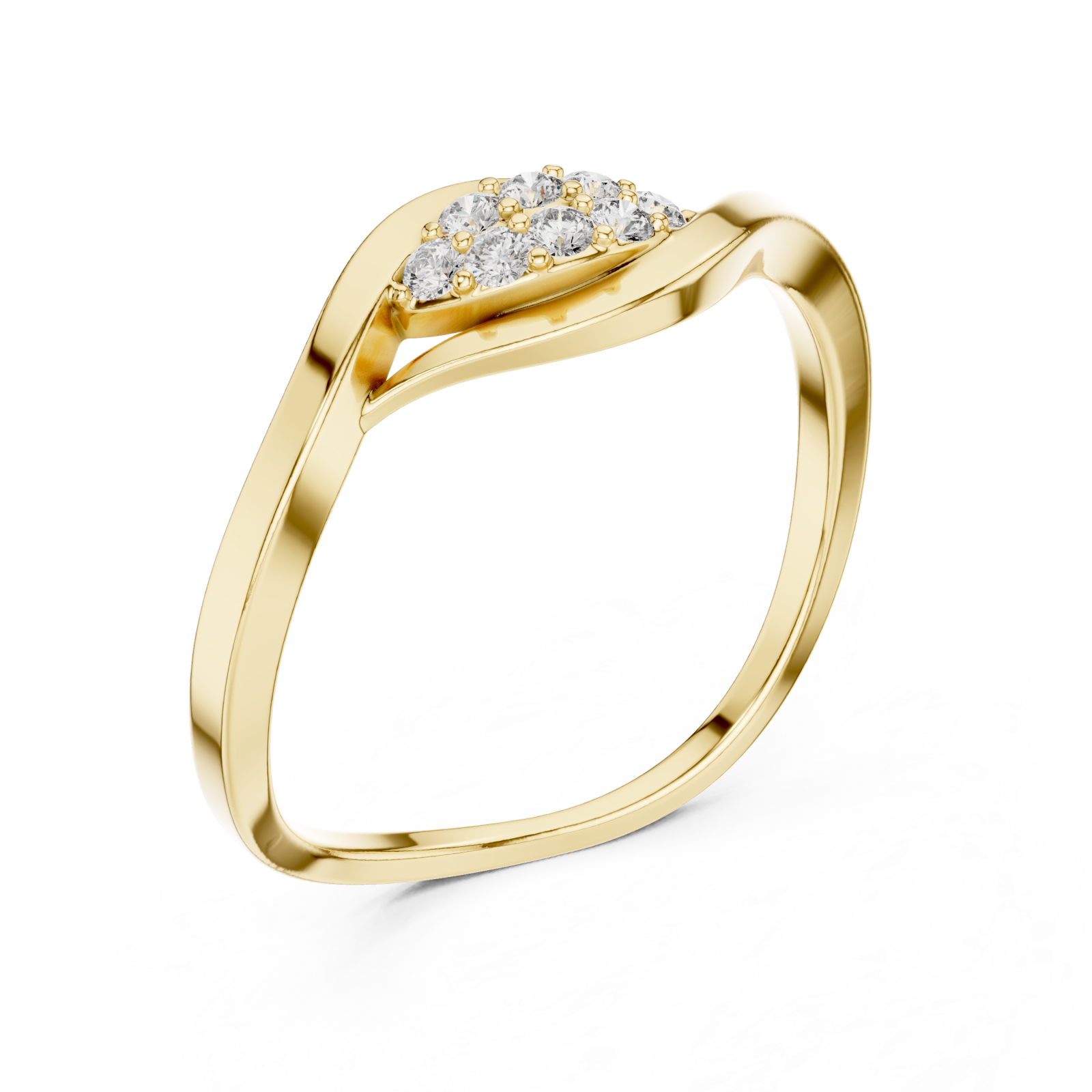 Gold Pure Grace Sculpted Open Band Ring Right View