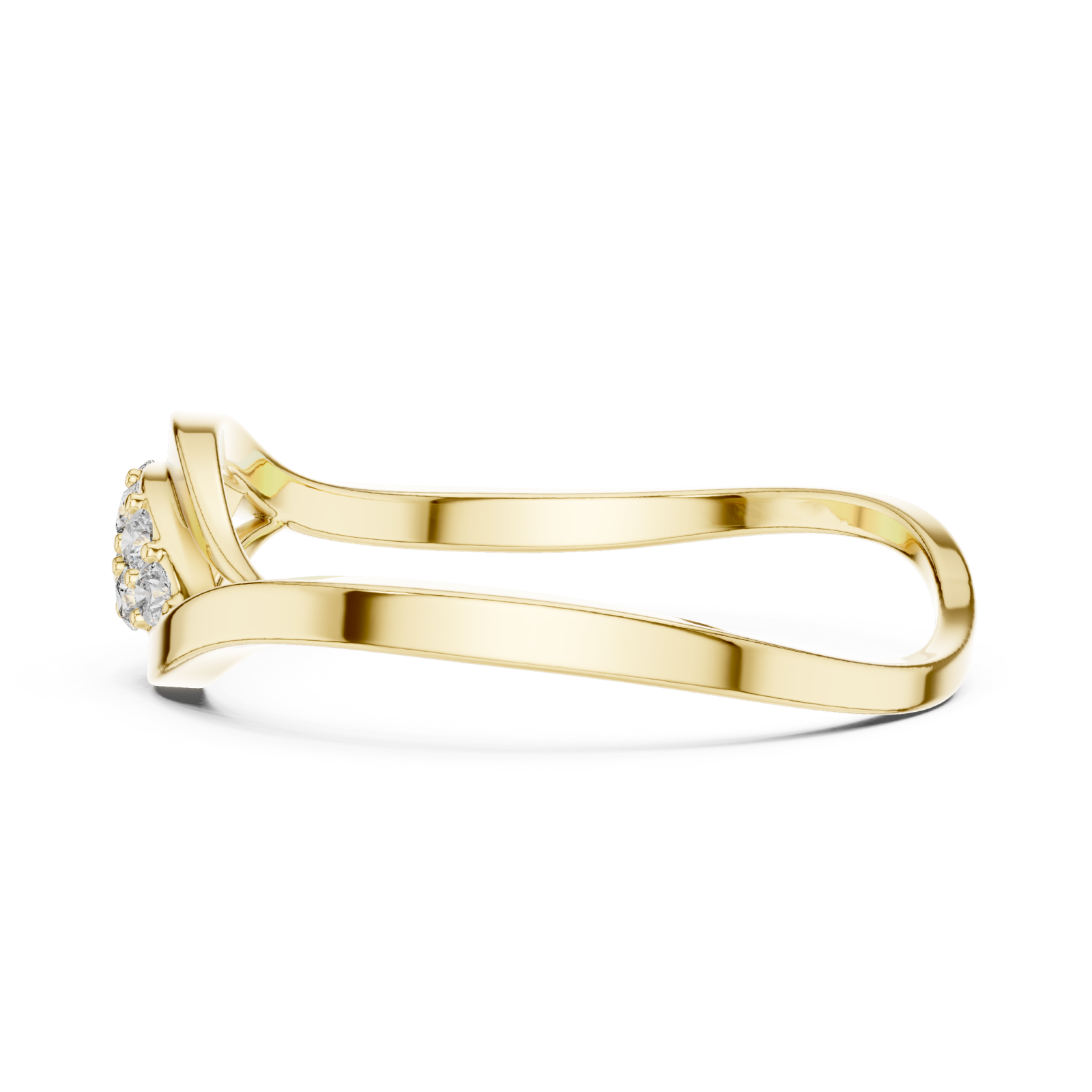  Gold Pure Grace Sculpted Open Band Ring Side View
