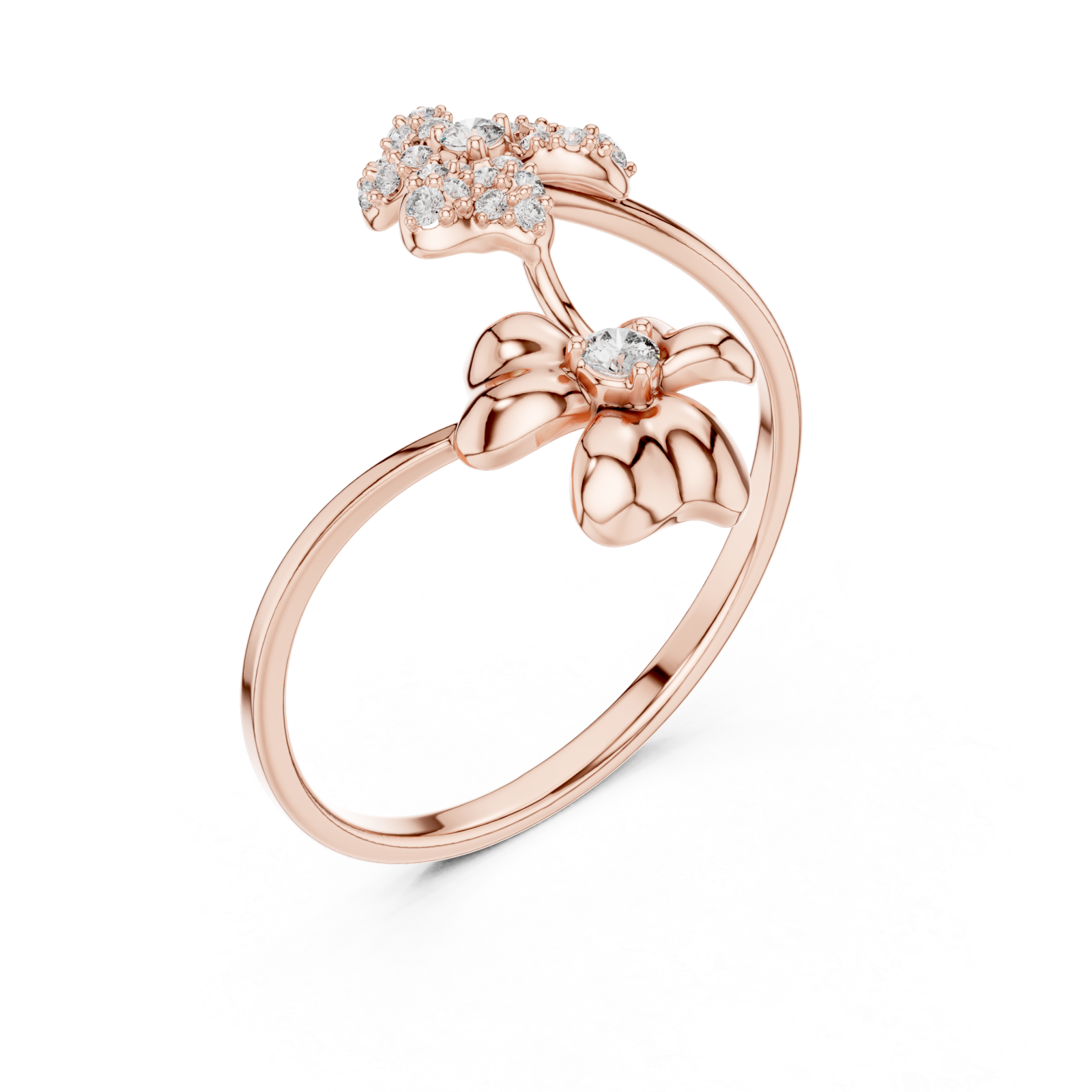  Rose Gold Wild Meadow Open Petal Ring Right View