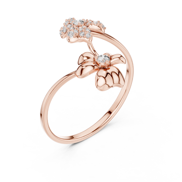  Rose Gold Wild Meadow Open Petal Ring Right View