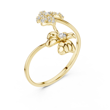 Gold Wild Meadow Open Petal Ring Right View