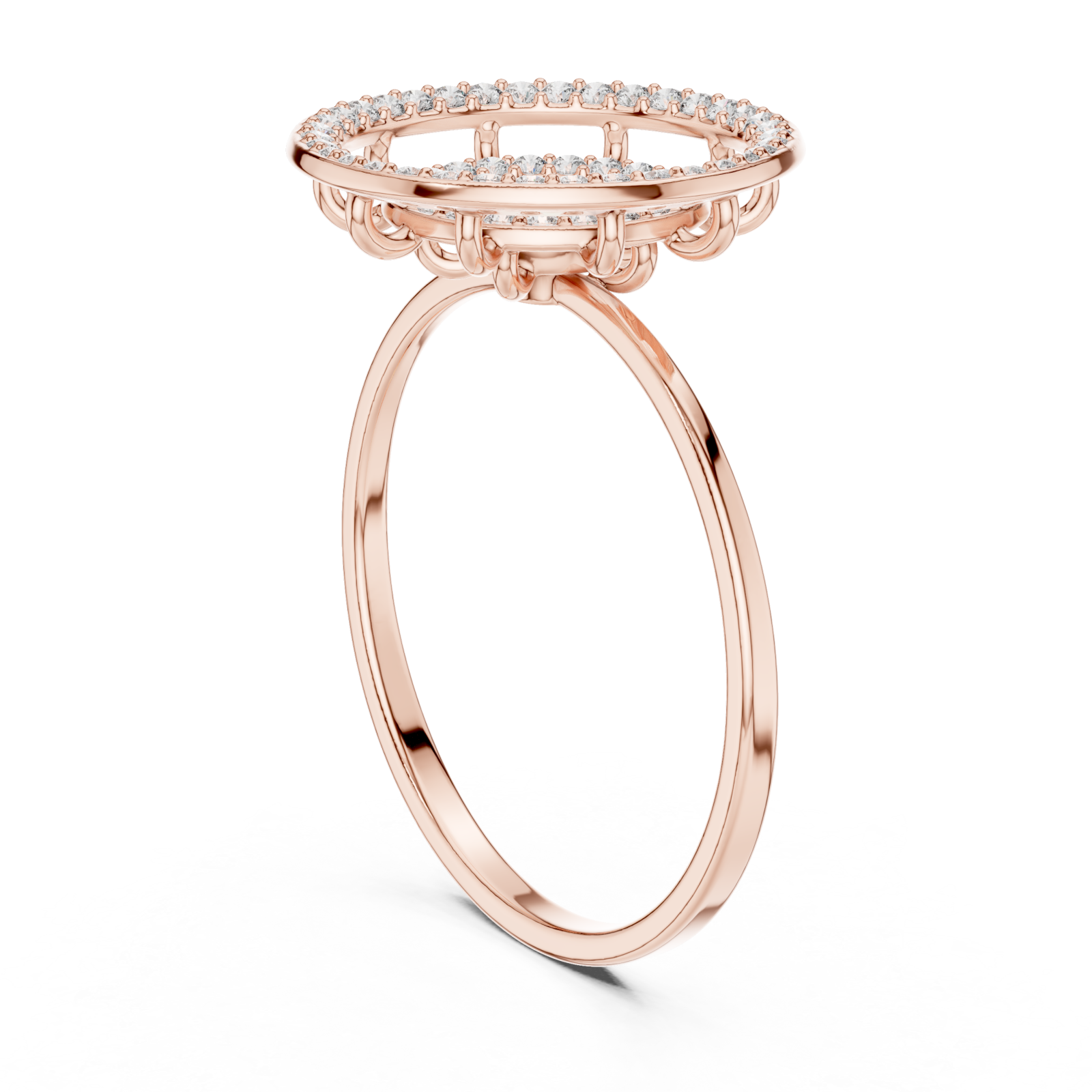  Rose Gold Chic Radiant Constellation Designer Ring Left View
