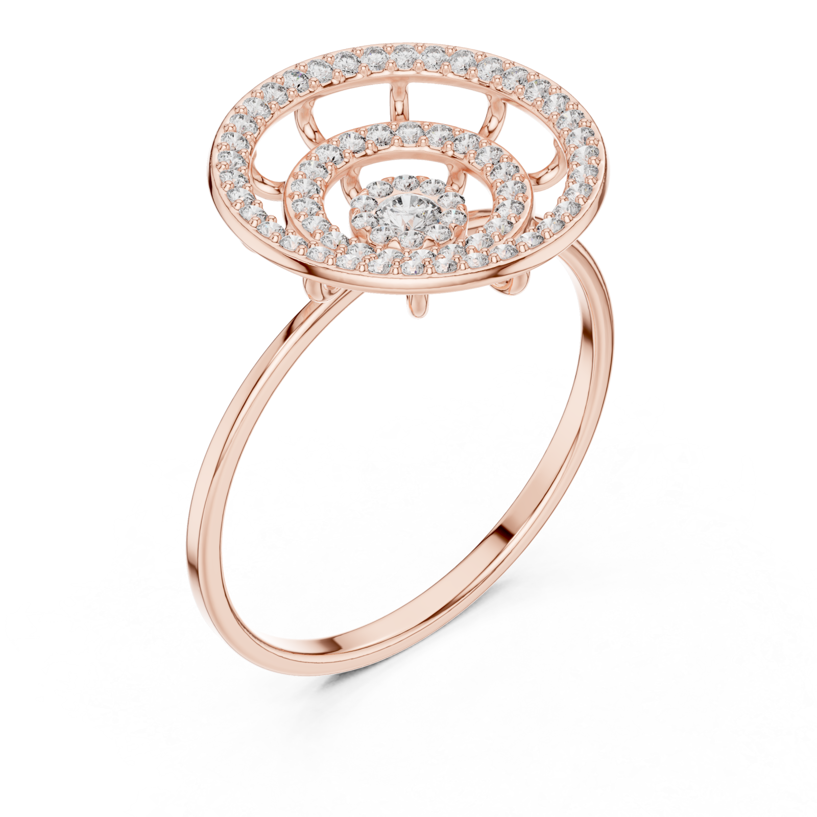  Rose Gold Chic Radiant Constellation Designer Ring Right View