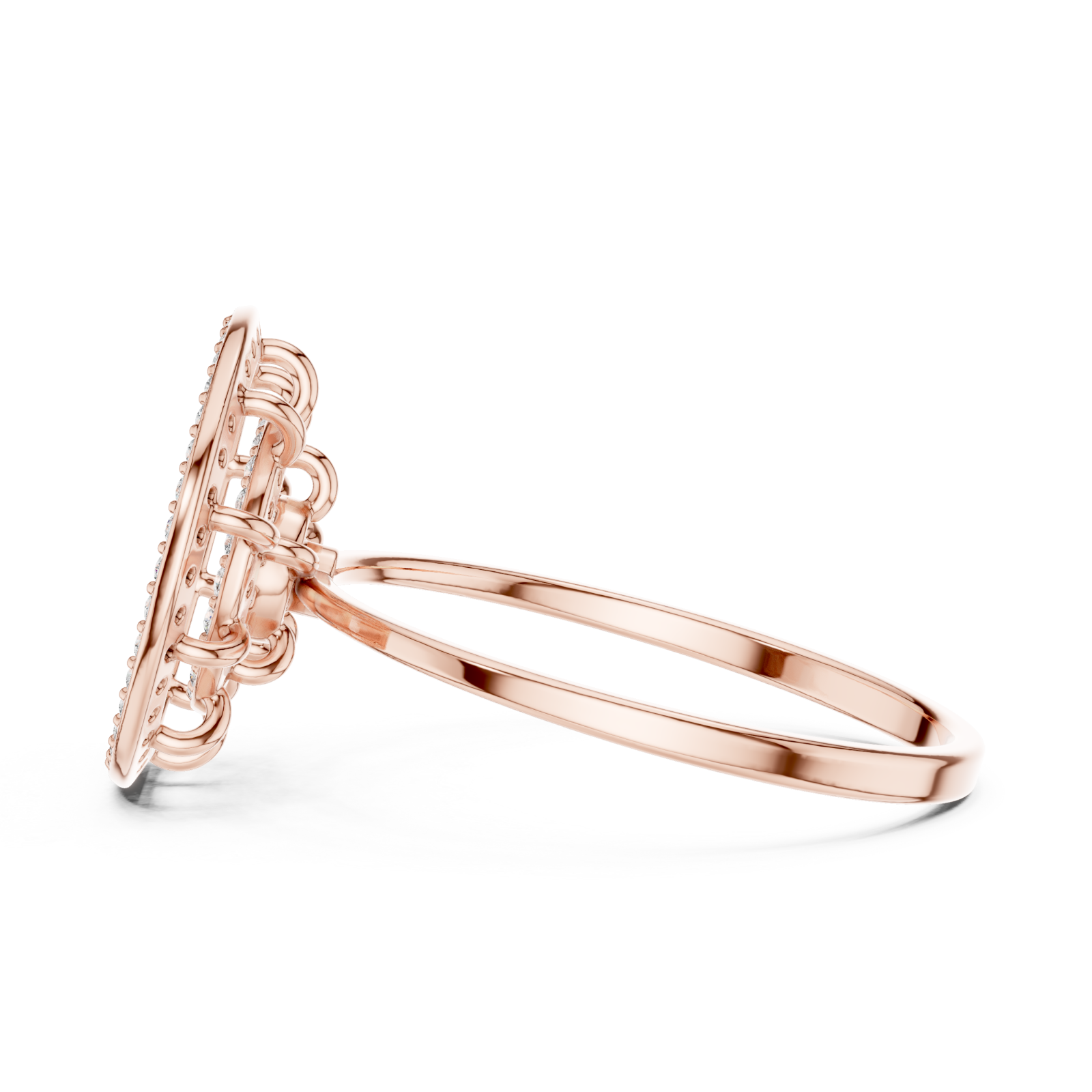  Rose Gold Chic Radiant Constellation Designer Ring Side View