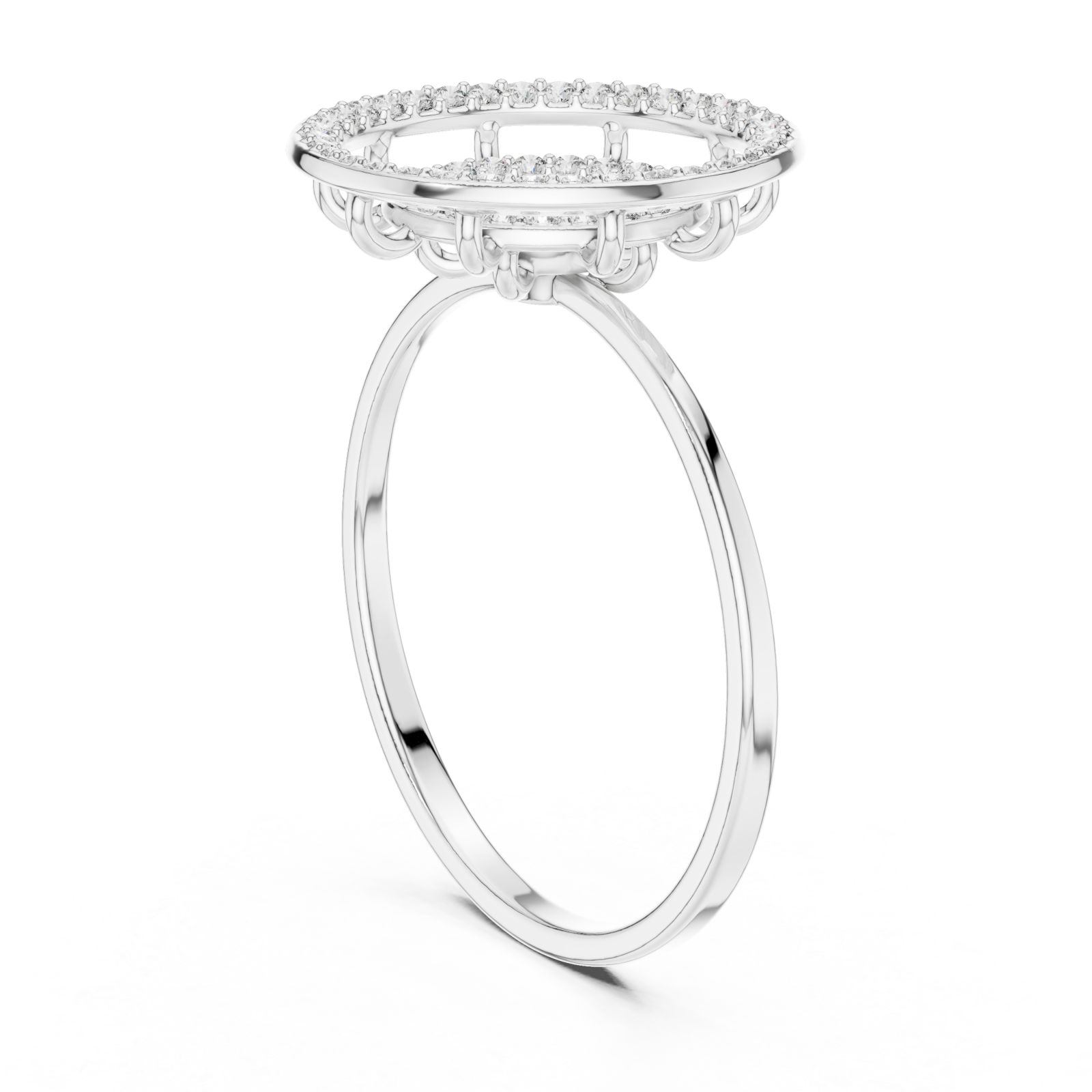  White Gold Chic Radiant Constellation Designer Ring Left View
