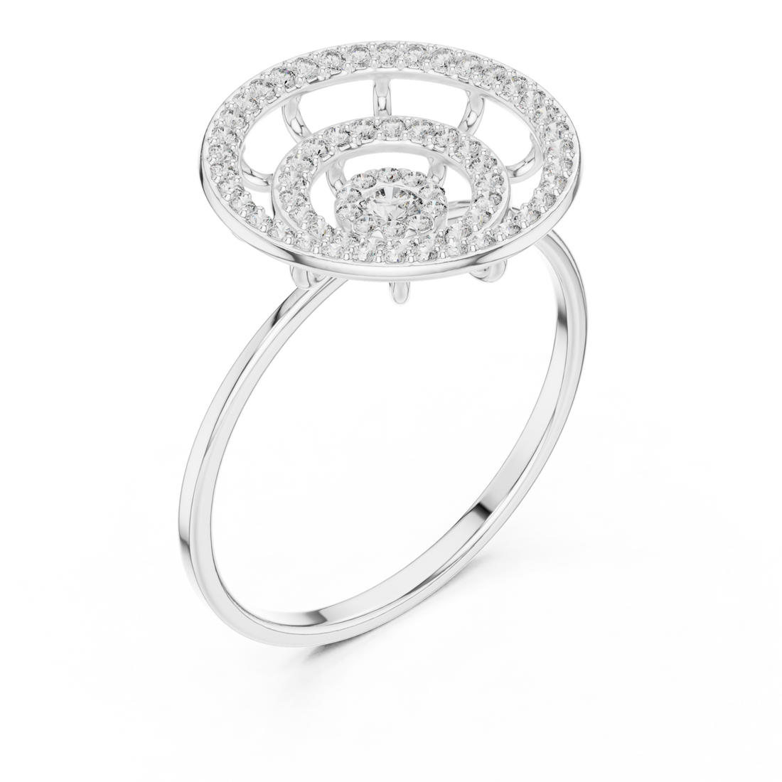  White Gold Chic Radiant Constellation Designer Ring Right View