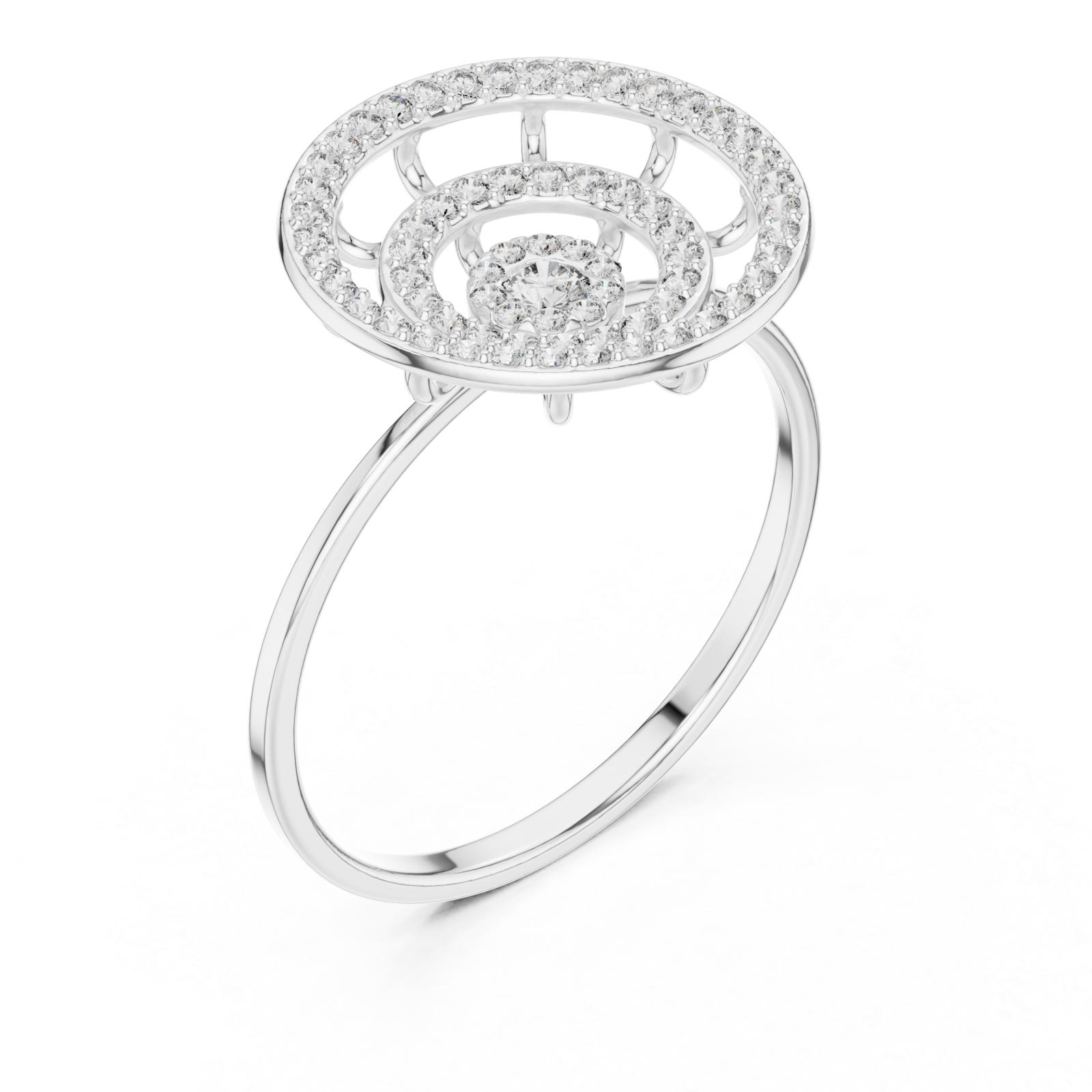  White Gold Chic Radiant Constellation Designer Ring Right View