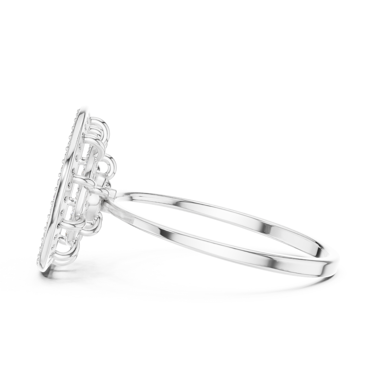  White Gold Chic Radiant Constellation Designer Ring Side View