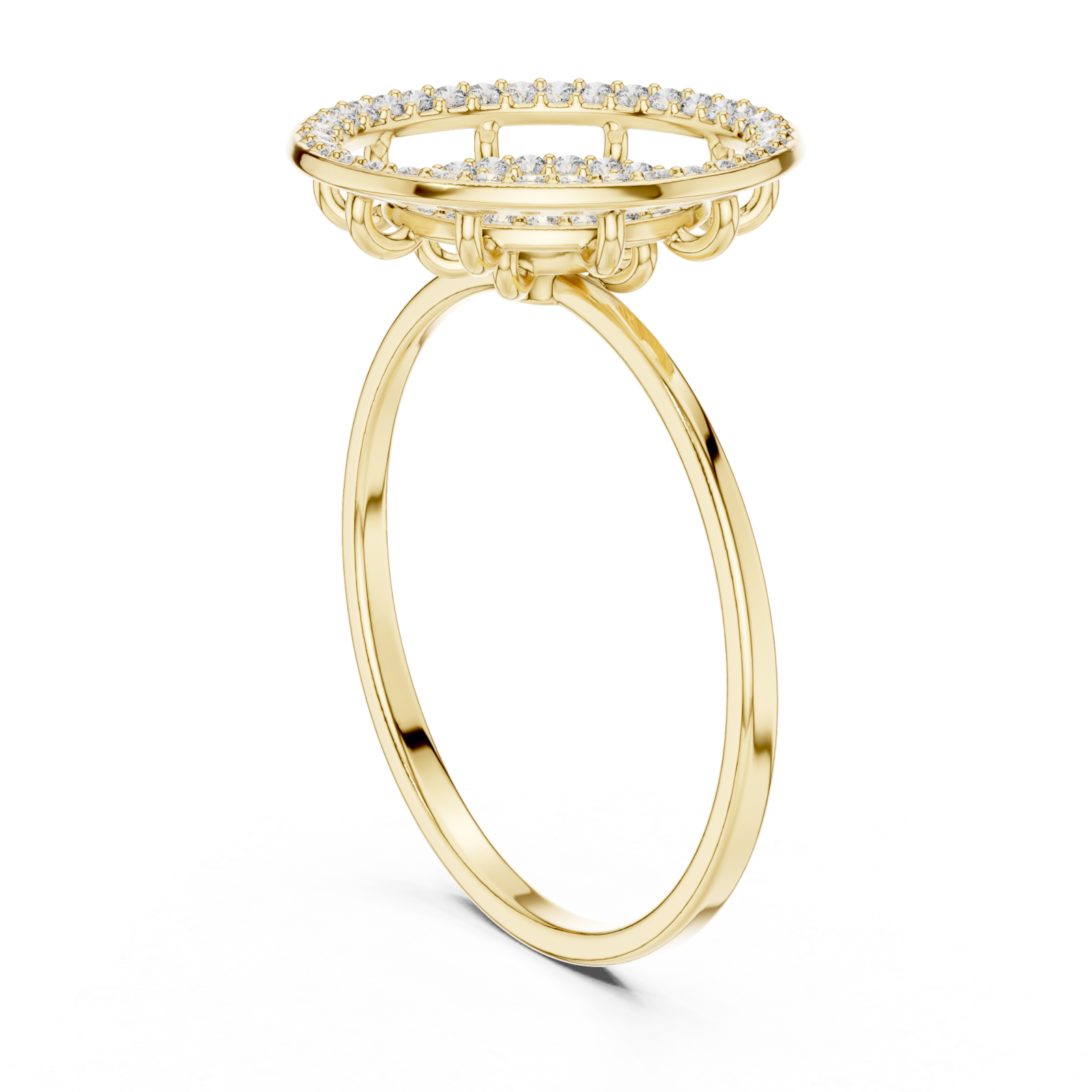  Gold Chic Radiant Constellation Designer Ring Left View