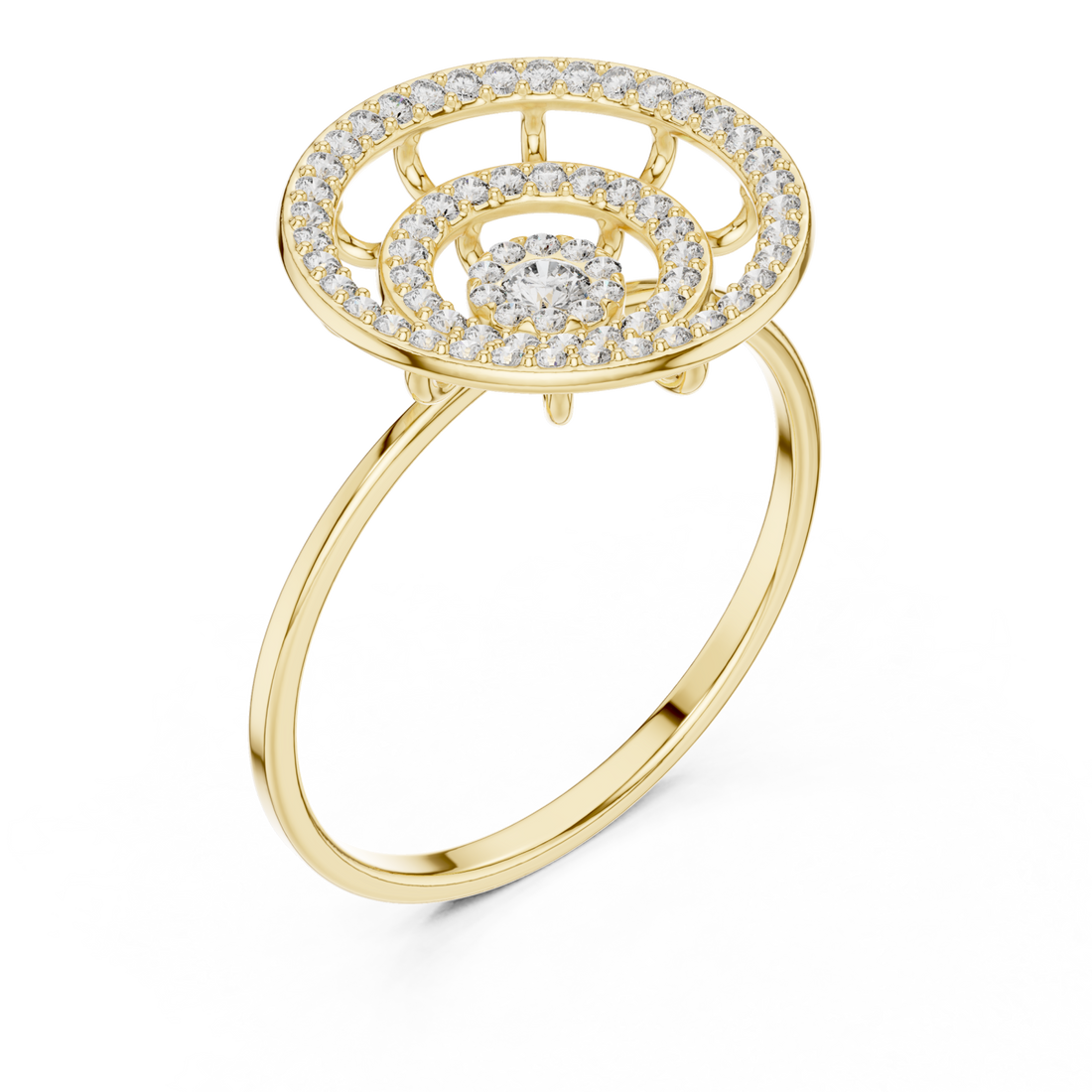 Gold Chic Radiant Constellation Designer Ring Right View