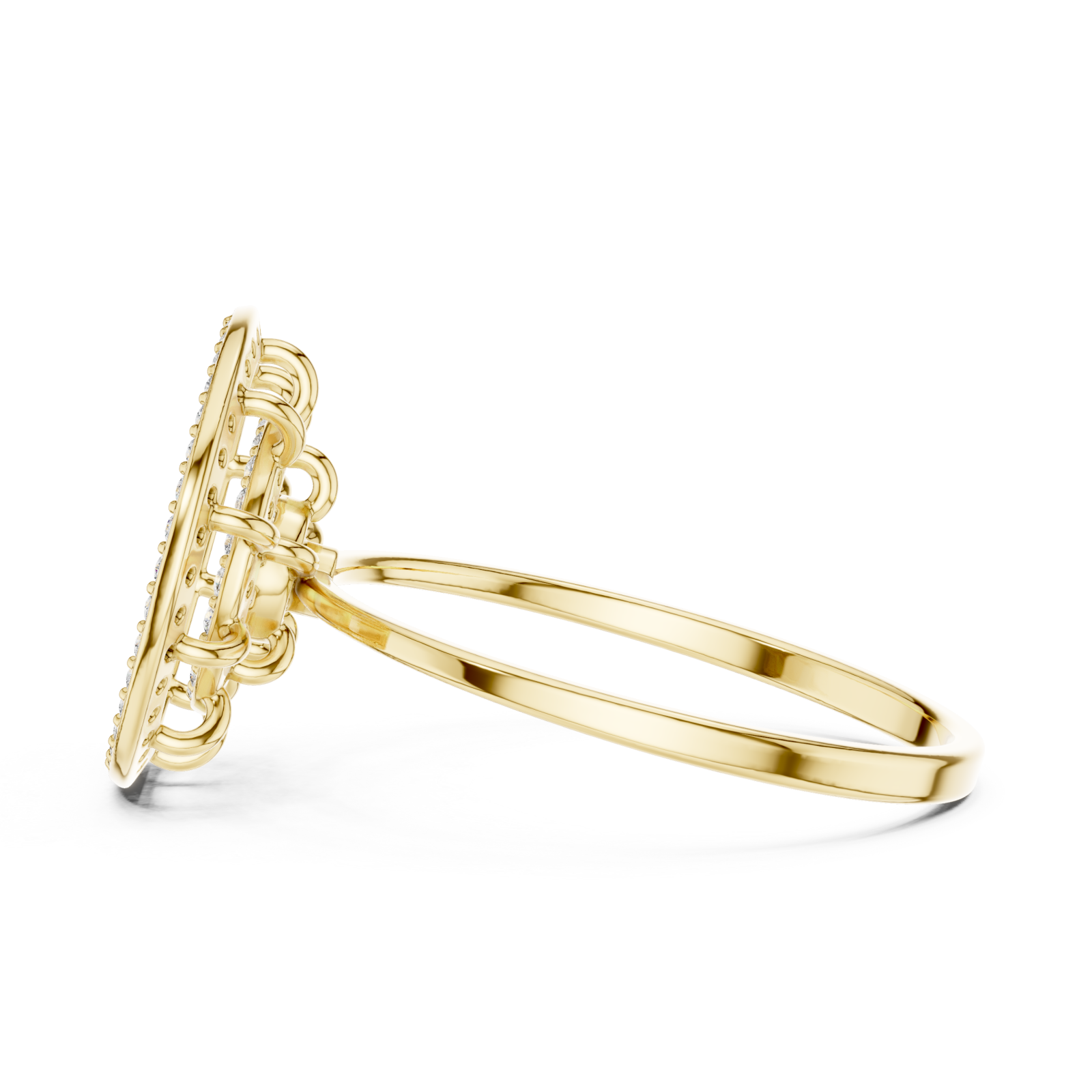 Gold Chic Radiant Constellation Designer Ring Side View