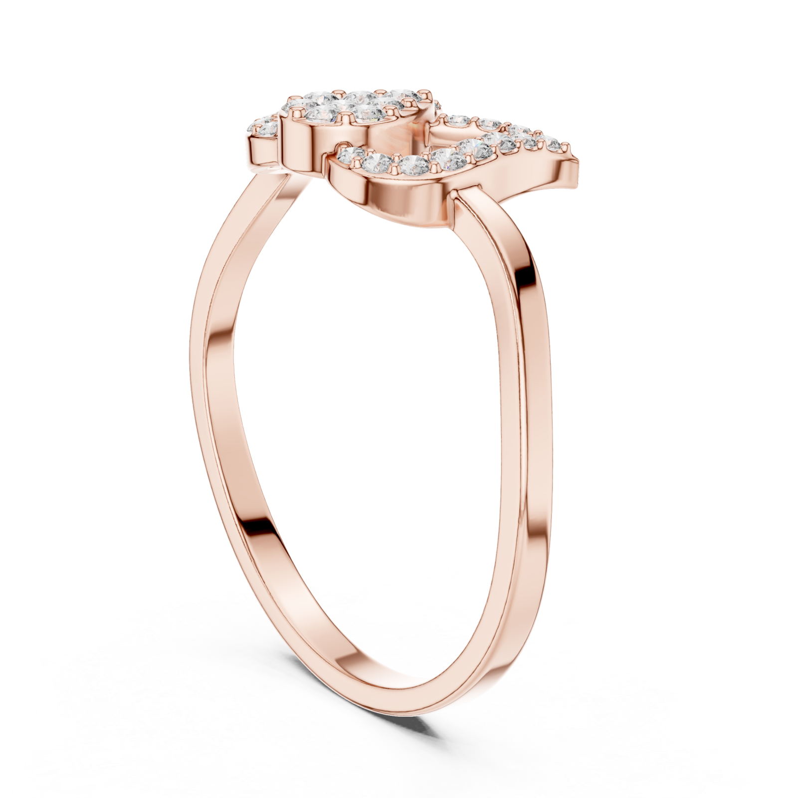  Rose Gold Blooming Whisper Band Ring Left View