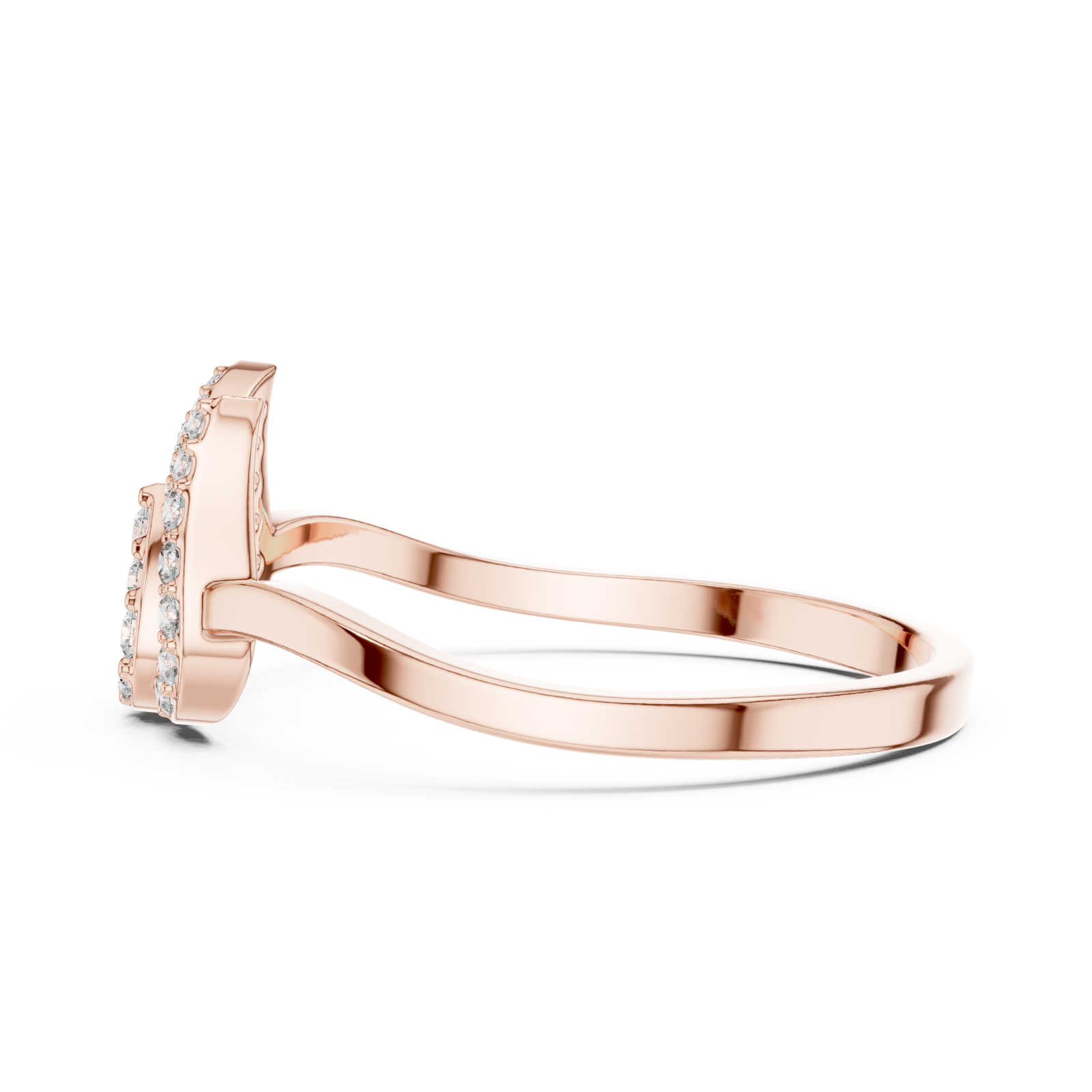  Rose Gold Blooming Whisper Band Ring Side View