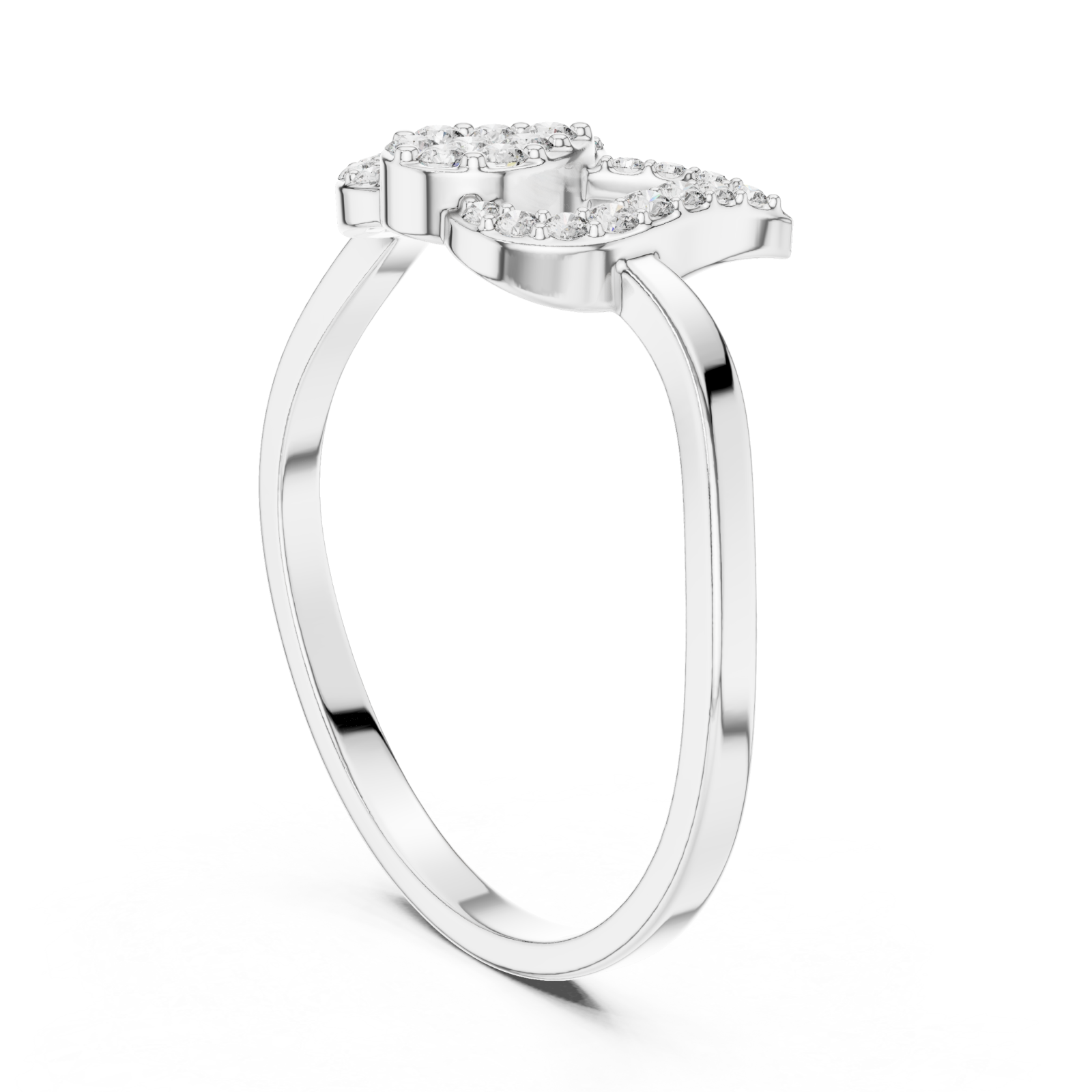  White Gold Blooming Whisper Band Ring Left View