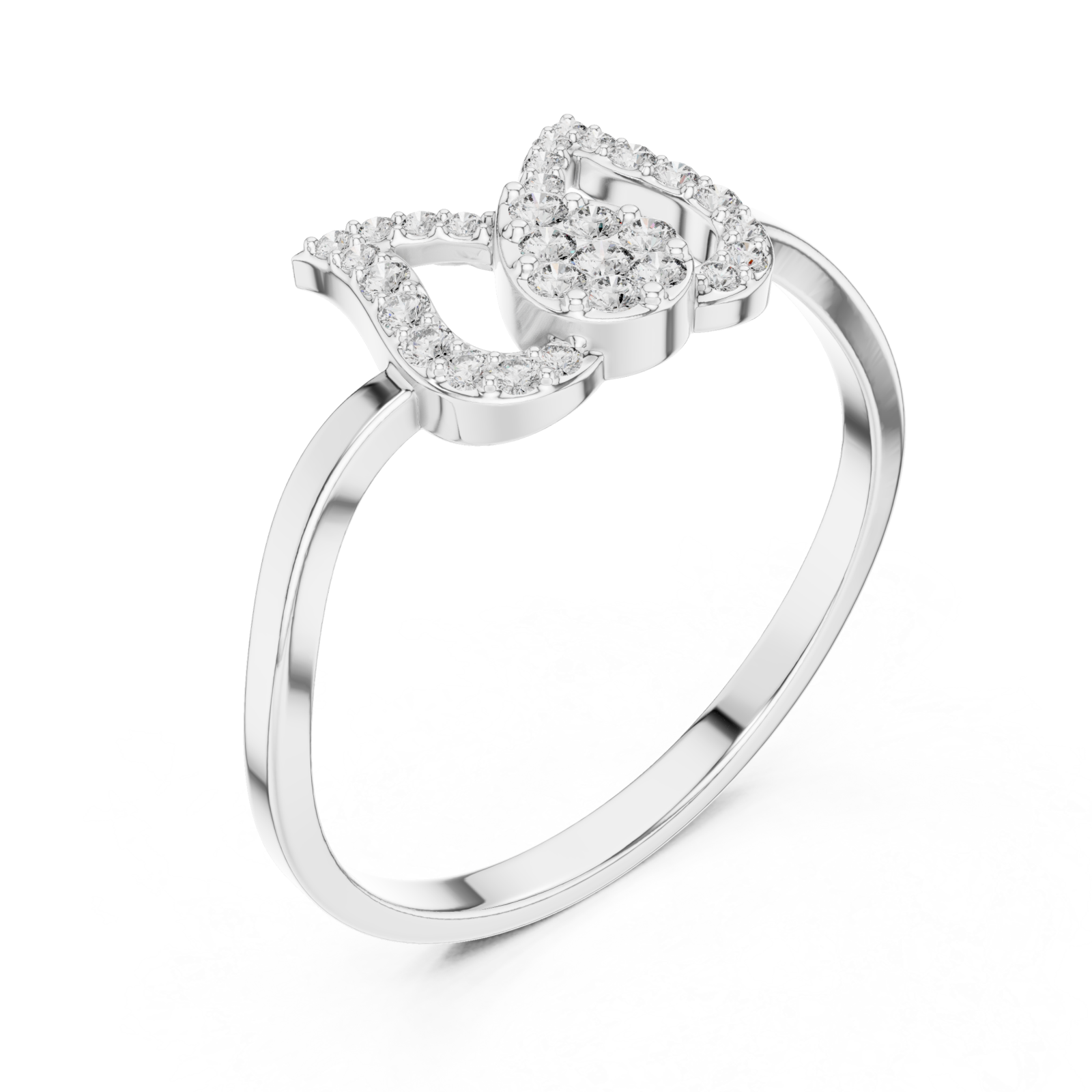  White Gold Blooming Whisper Band Ring Right View