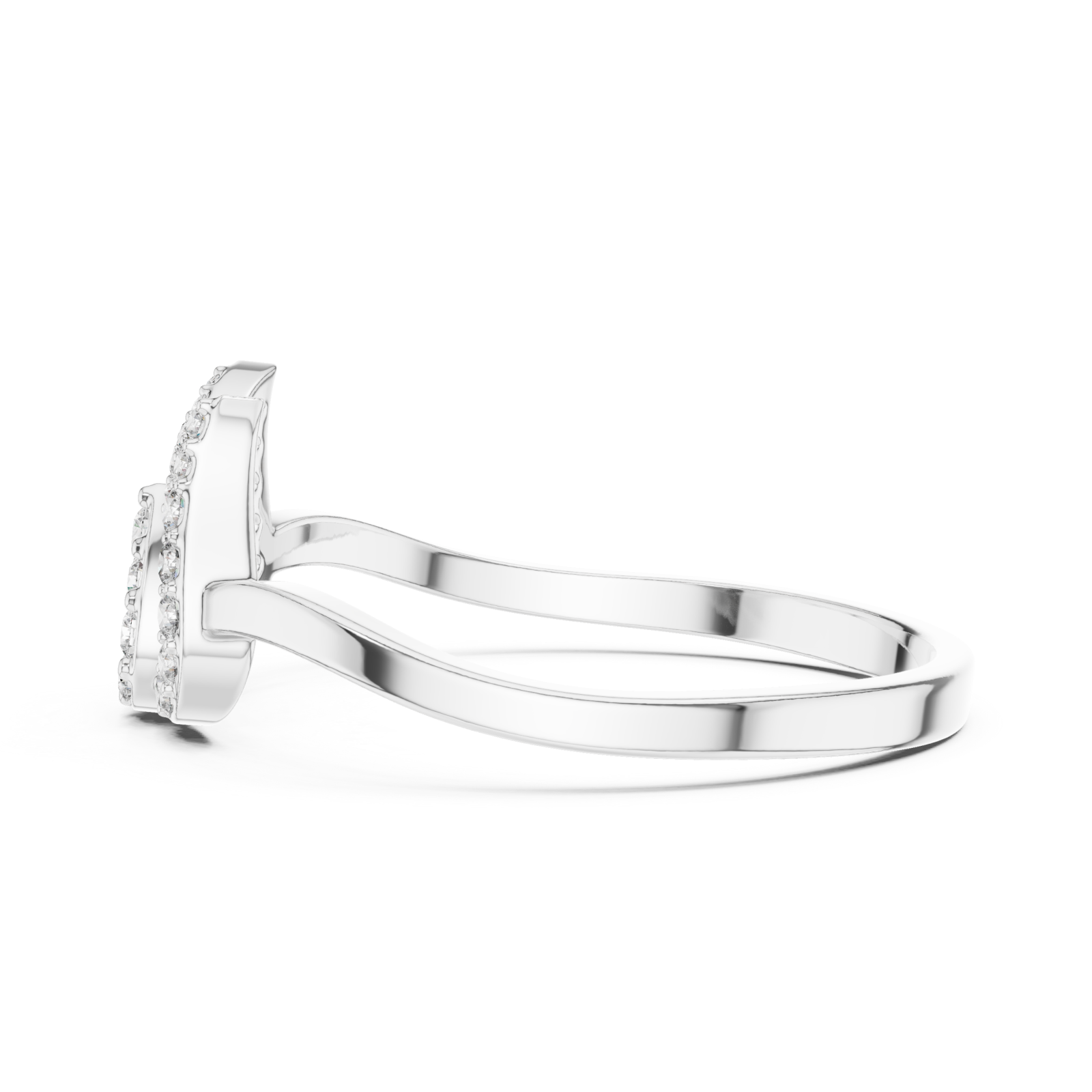  White Gold Blooming Whisper Band Ring Side View