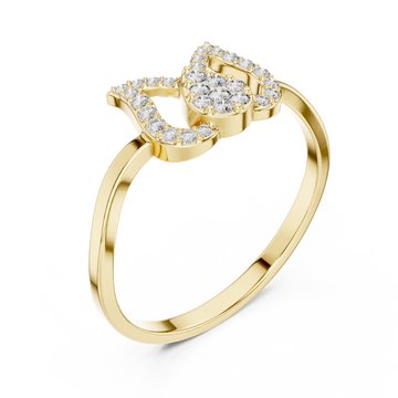 Gold Blooming Whisper Band Ring Right View