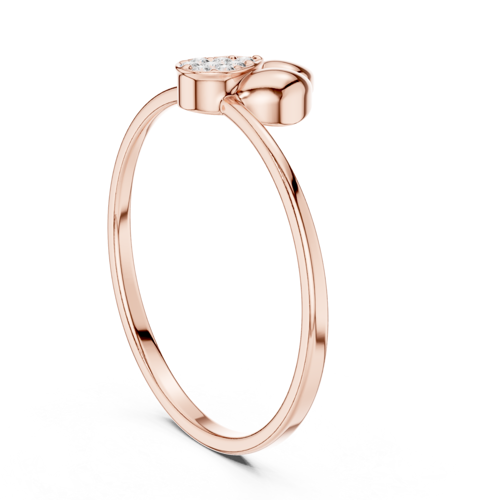  Rose Gold Eternal Dewdrop Blossom Radiance Band Left View
