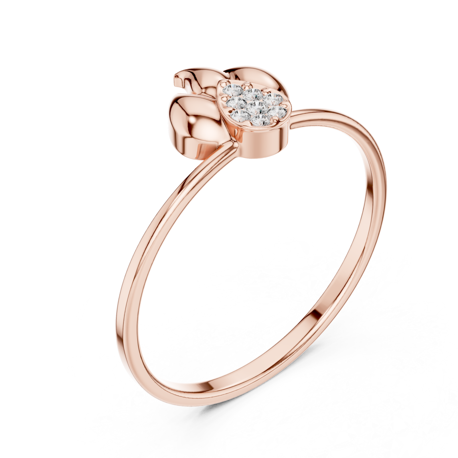  Rose Gold Eternal Dewdrop Blossom Radiance Band Right View