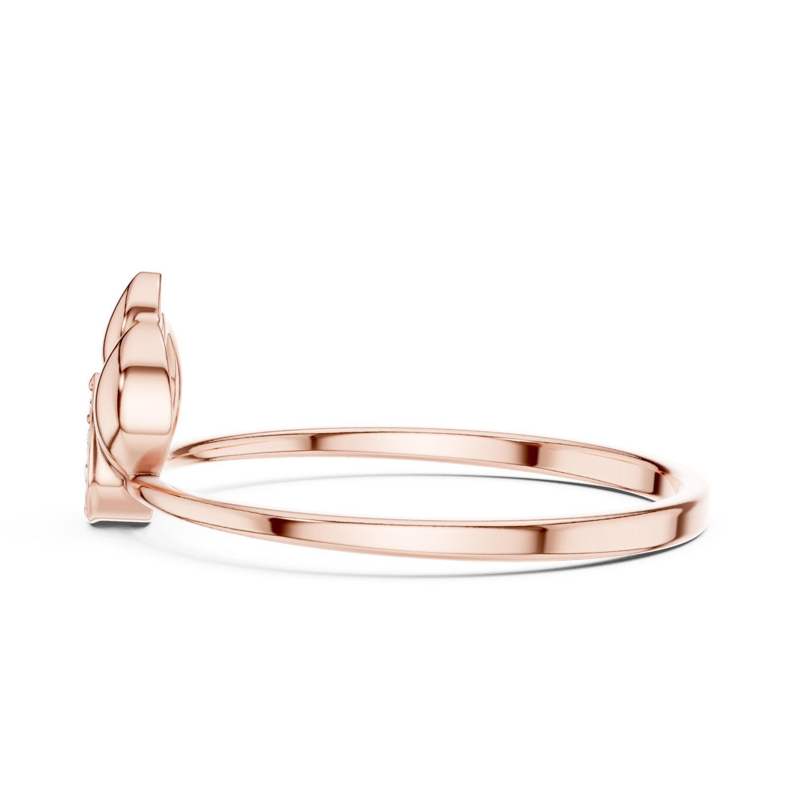  Rose Gold Eternal Dewdrop Blossom Radiance Band Side View
