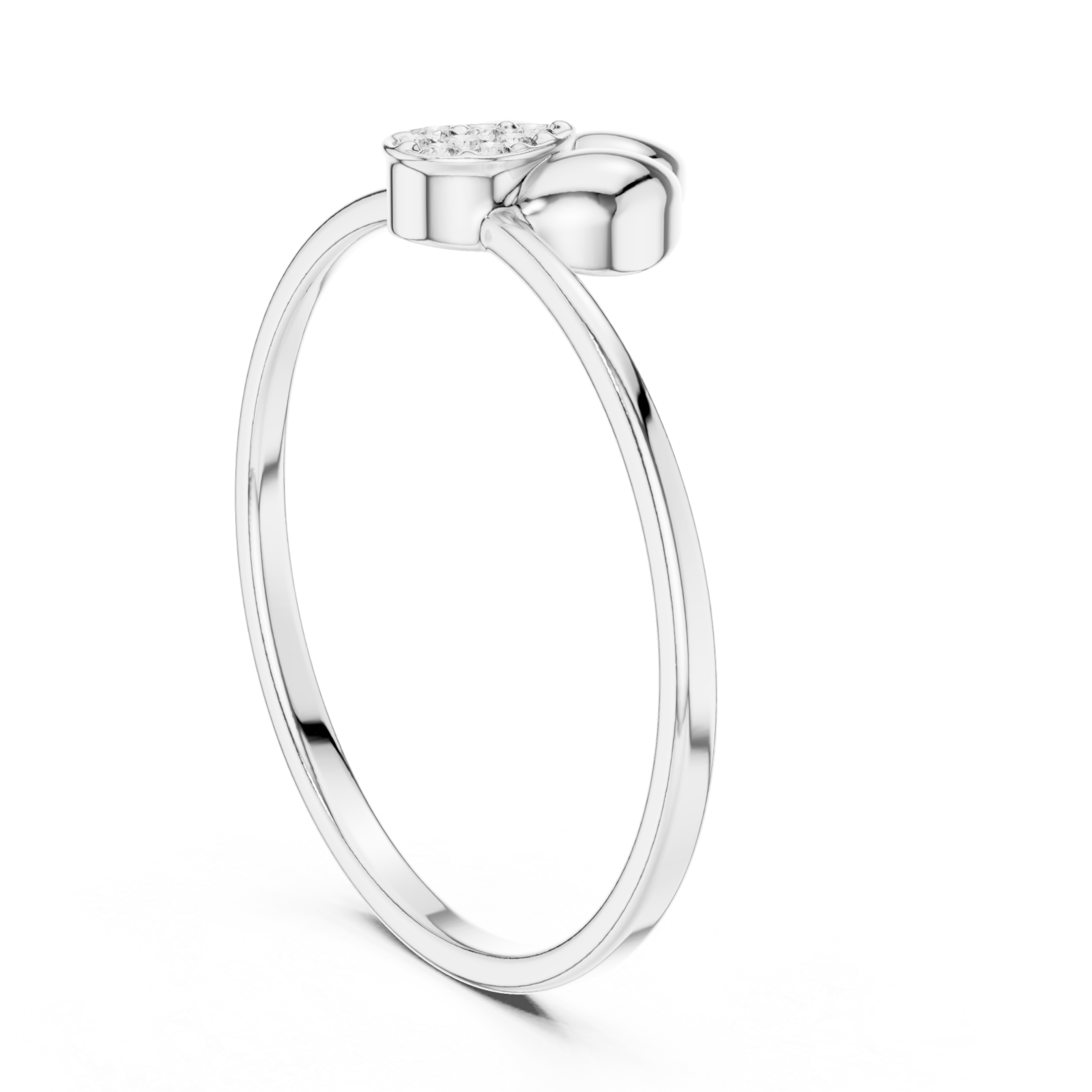  White Gold Eternal Dewdrop Blossom Radiance Band Left View