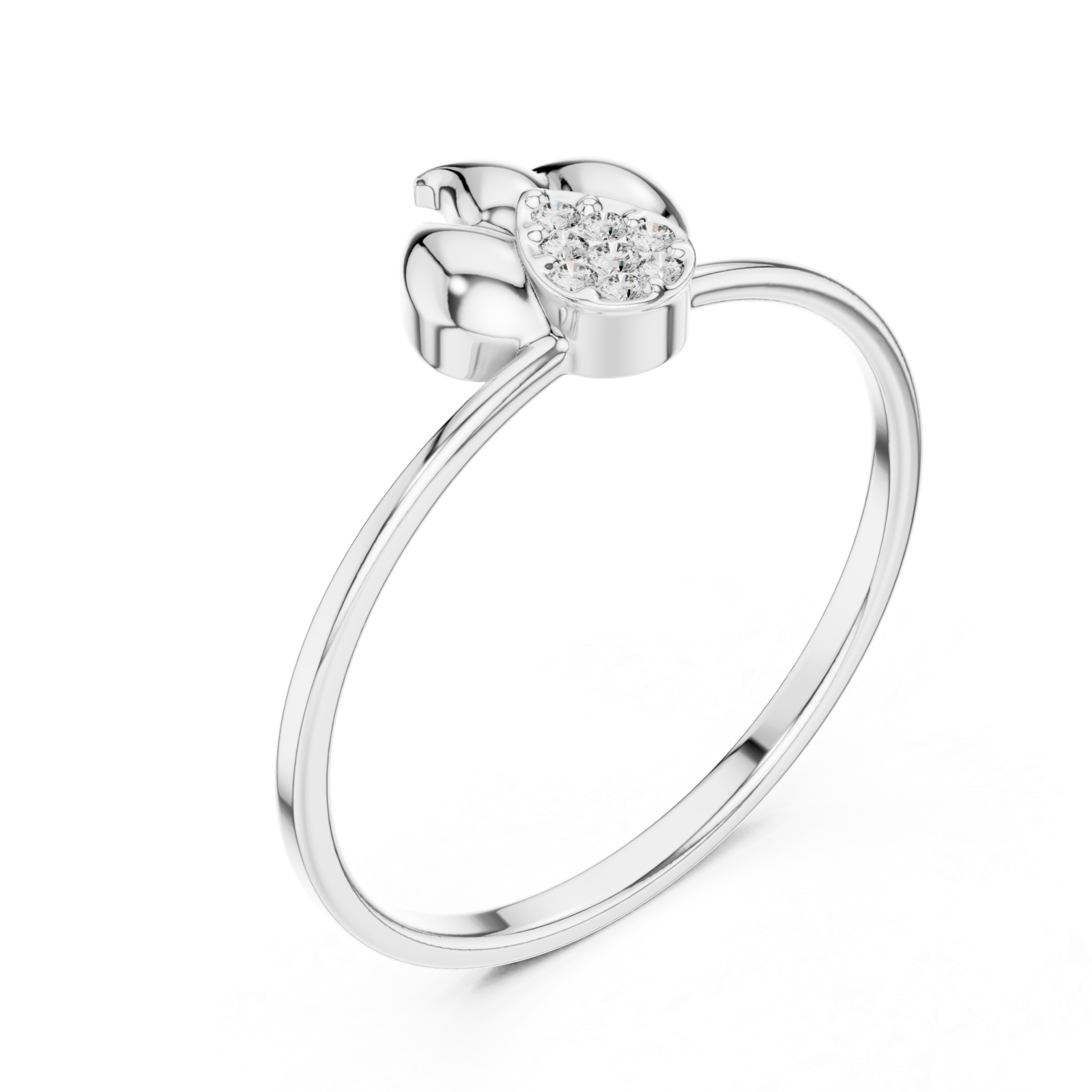  White Gold Eternal Dewdrop Blossom Radiance Band Right View