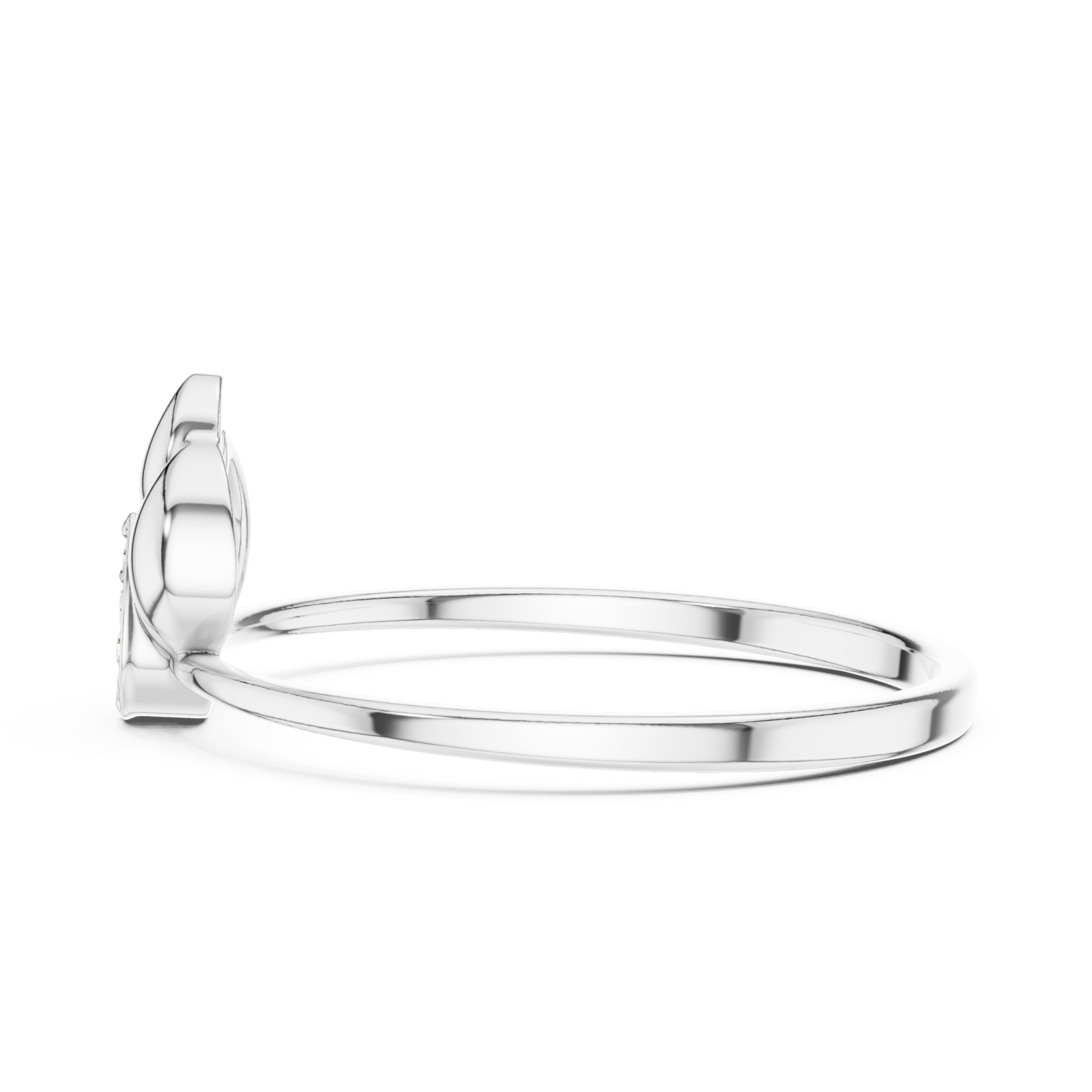  White Gold Eternal Dewdrop Blossom Radiance Band Side View