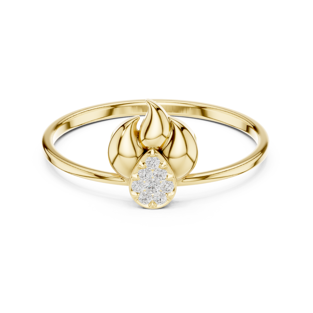 Gold Eternal Dewdrop Blossom Radiance Band Right View