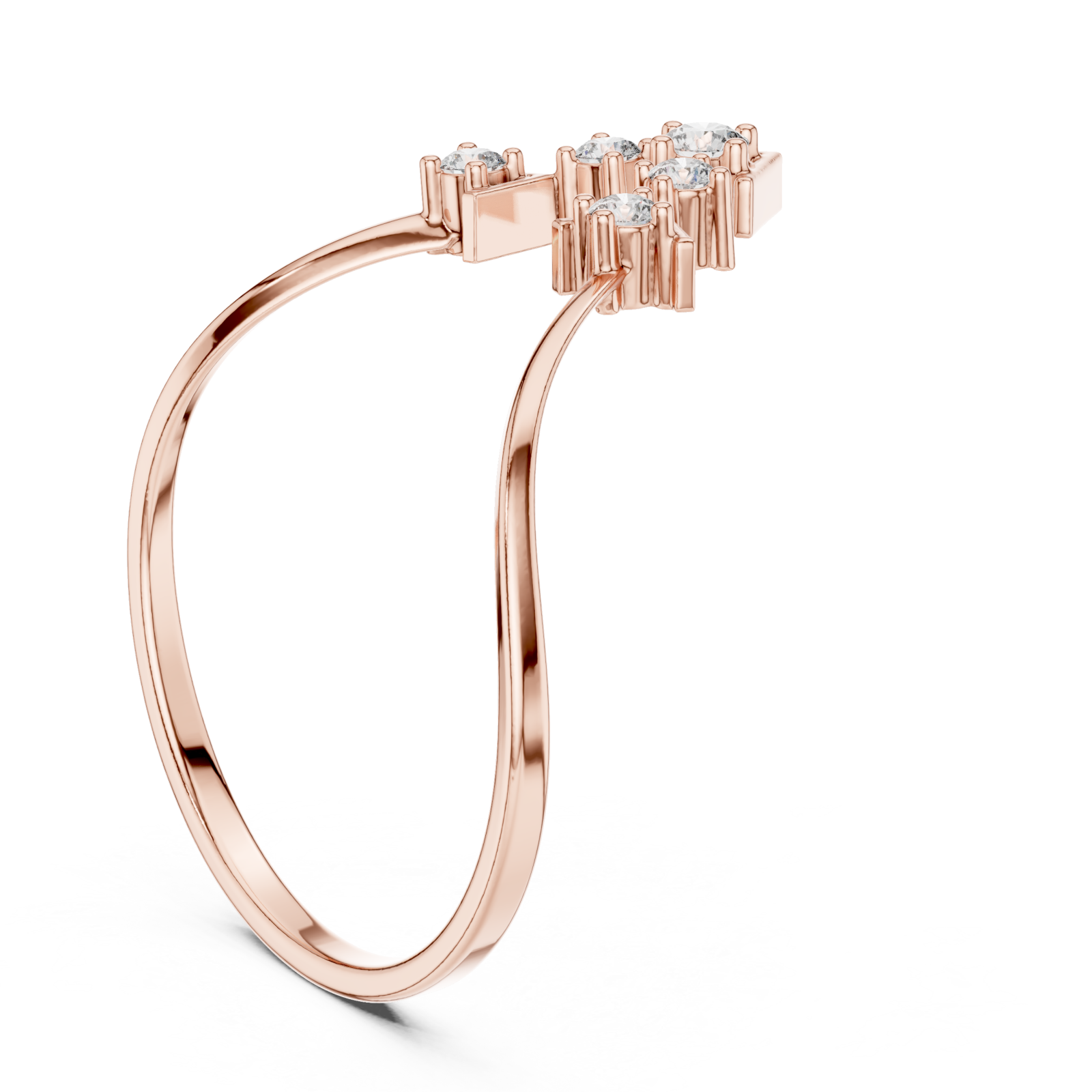  Rose Gold Radiance Cluster Harmony Band Left View