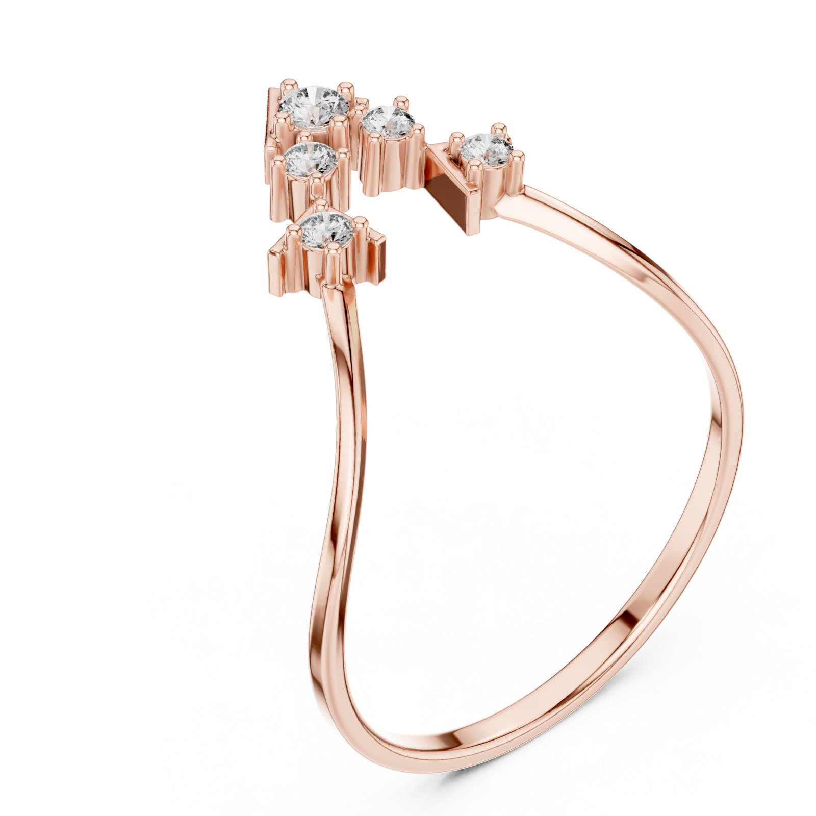  Rose Gold Radiance Cluster Harmony Band Right View