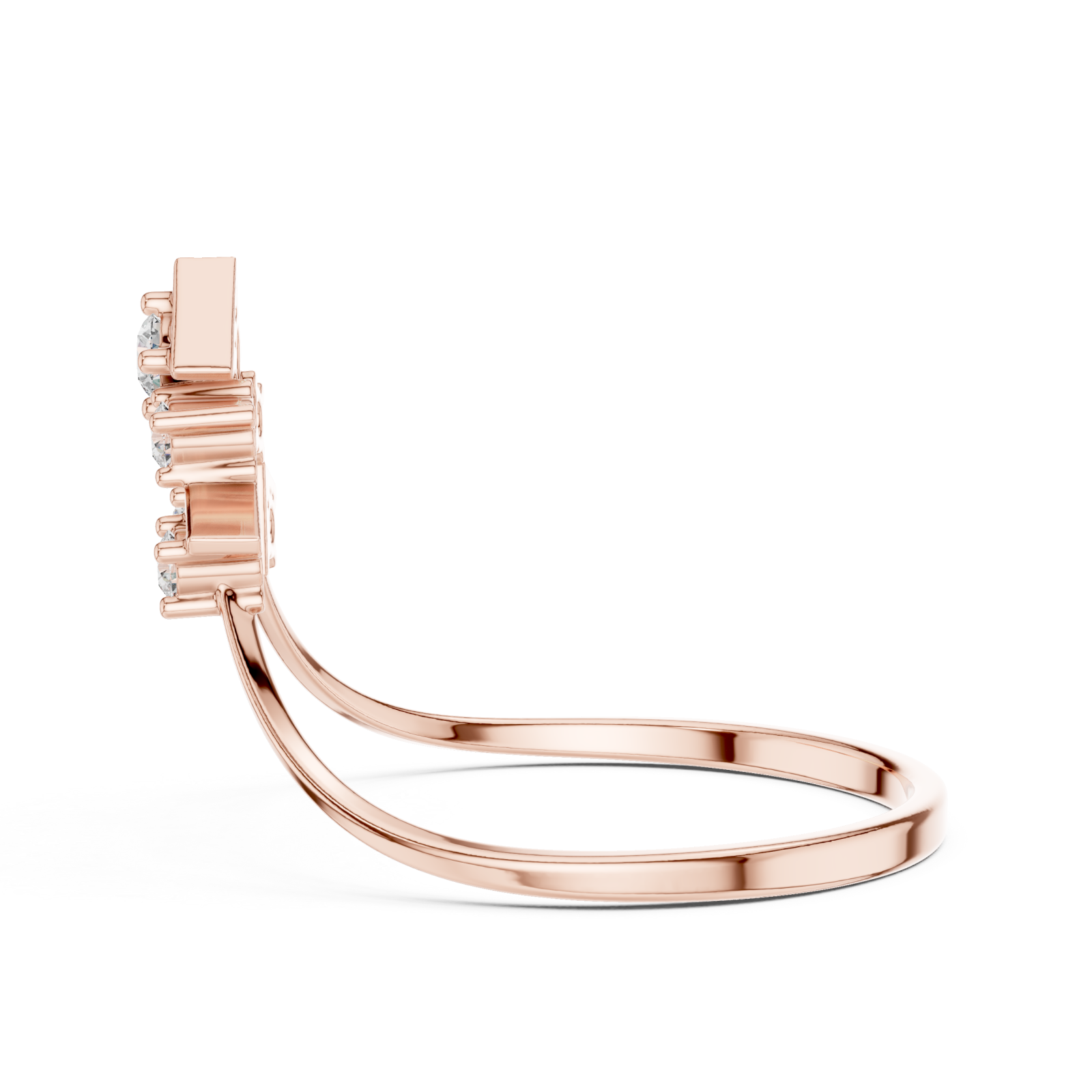  Rose Gold Radiance Cluster Harmony Band Side View