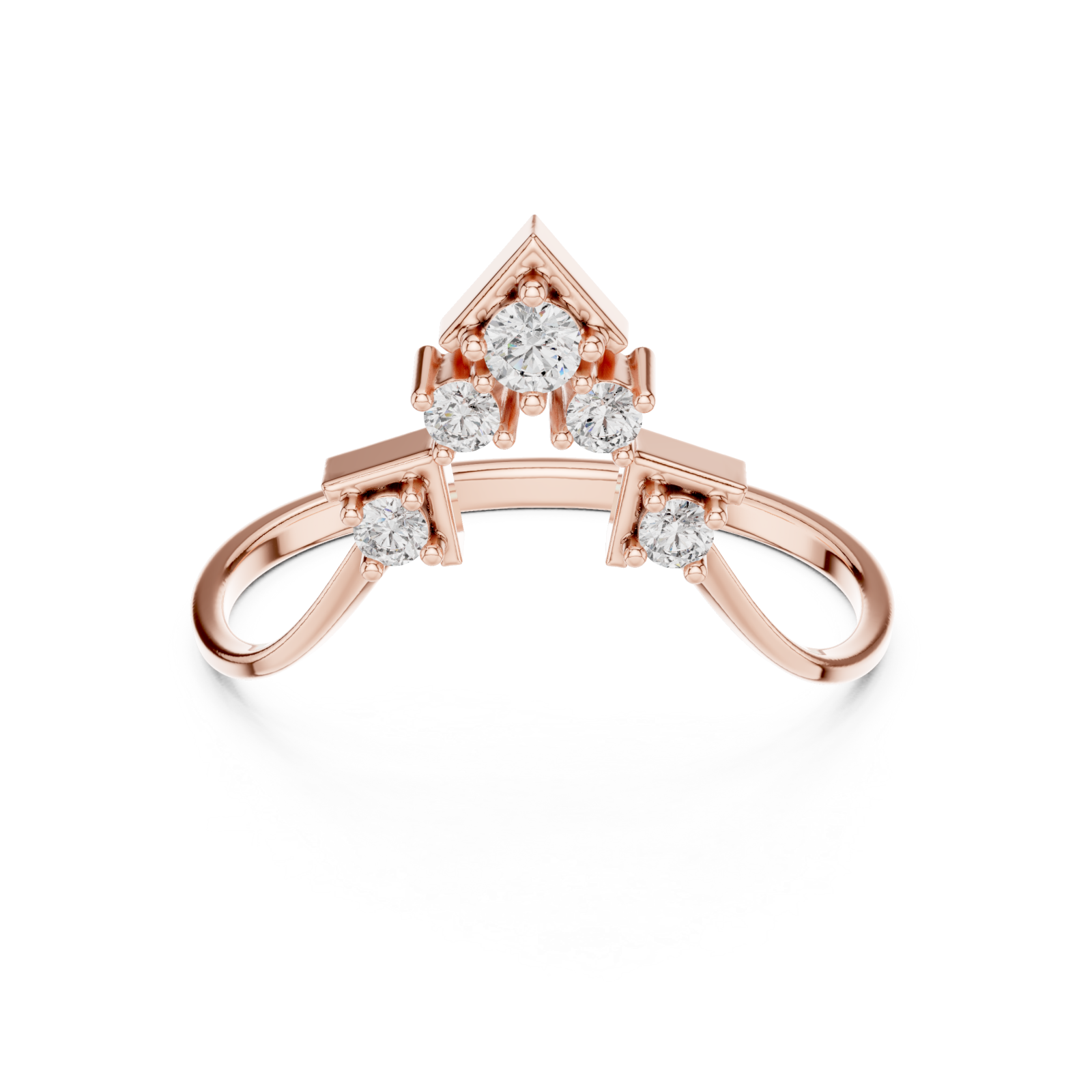  Rose Gold Radiance Cluster Harmony Band Front View