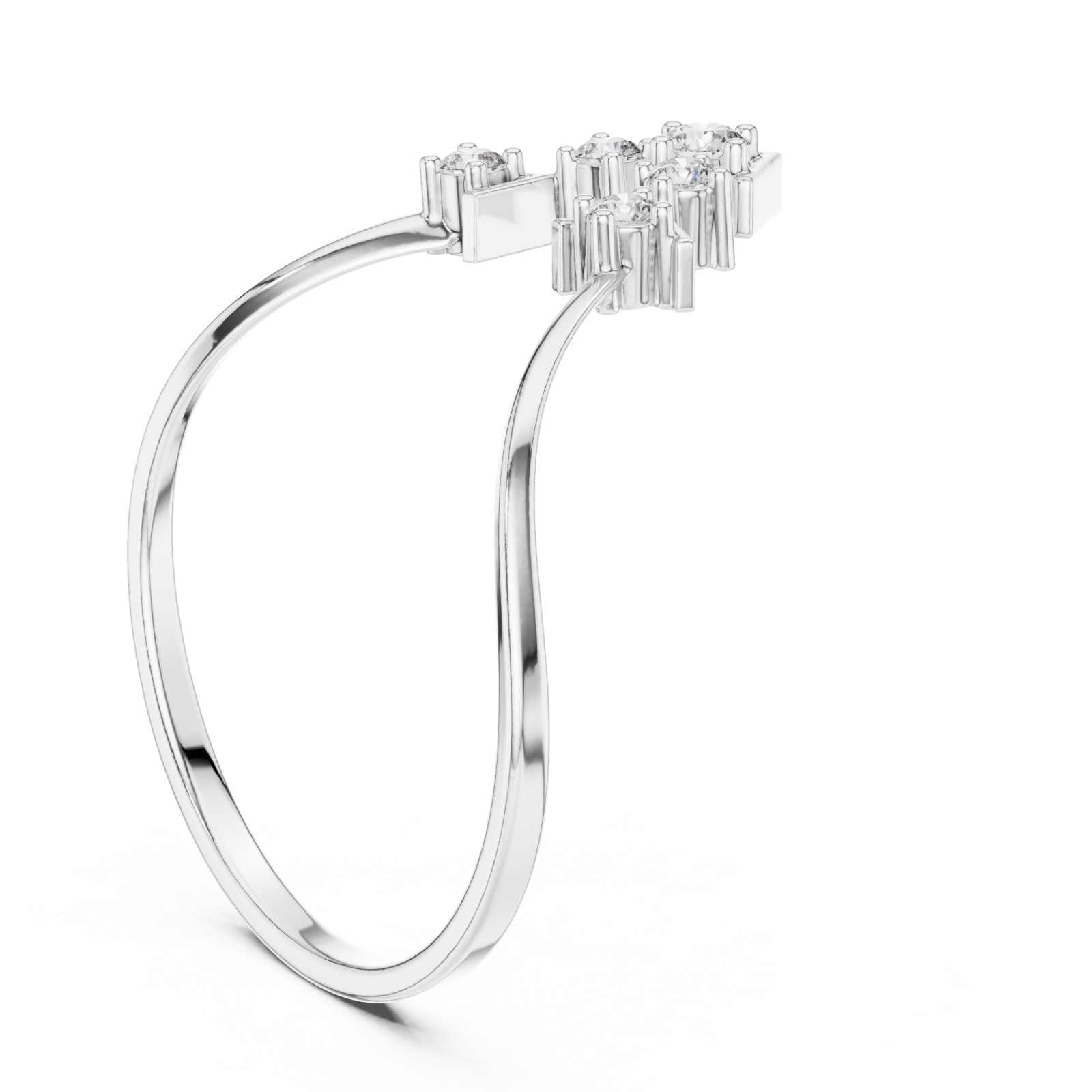  White Gold Radiance Cluster Harmony Band Left View