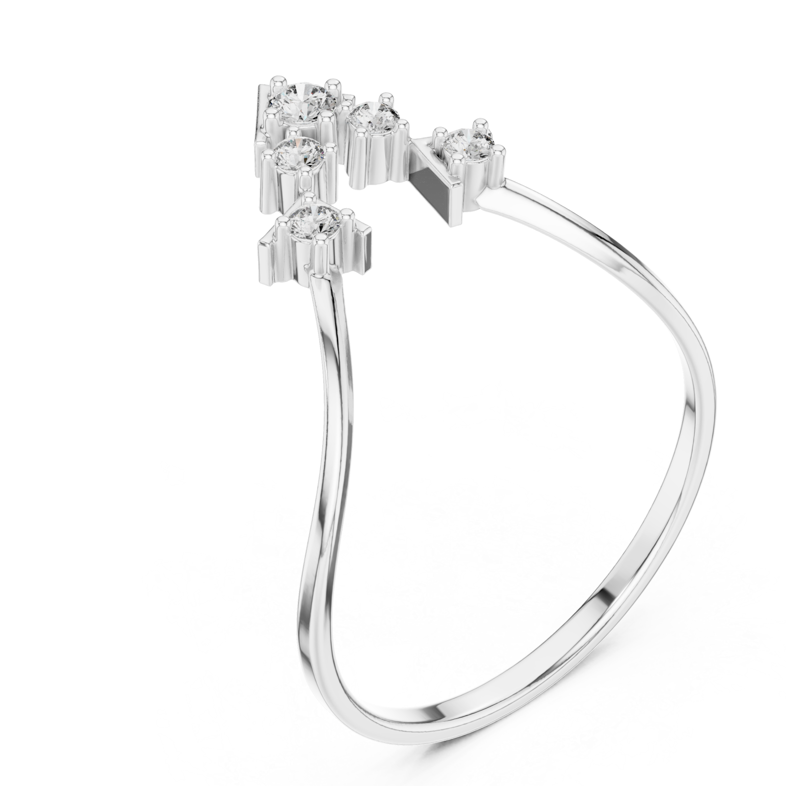  White Gold Radiance Cluster Harmony Band Right View